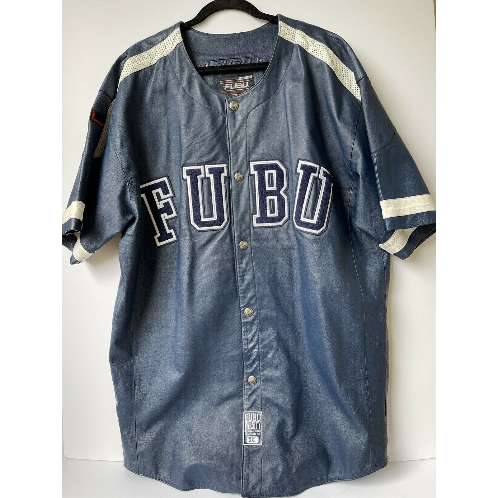 FUBU, Shirts, Vintage Leather Fubu Leather Baseball Jersey Large