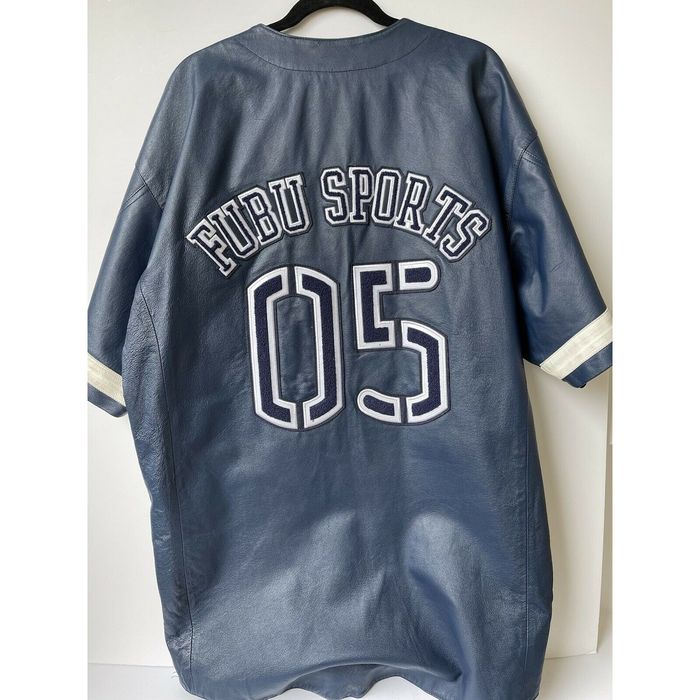 FUBU, Shirts, Rarevintage Leather Fubu Baseball Jersey