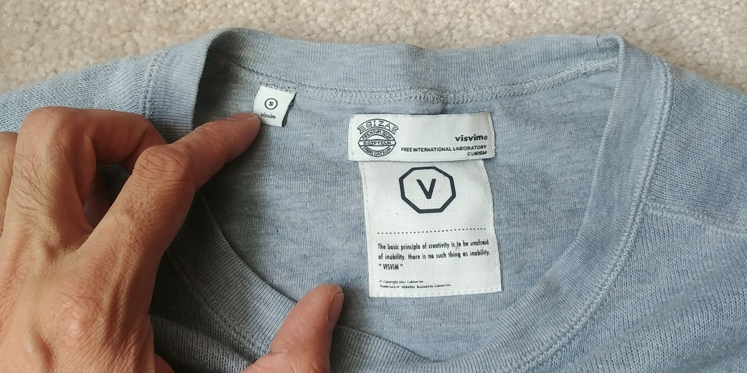 Visvim 2-Ply Crew L/S (Giza 70) Blue S 1 2009 UWOT Size US S / EU 44-46 / 1 - 2 Thumbnail