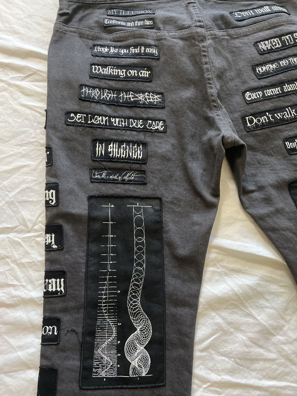 Jun Takahashi × Undercover Undercover SS18 Charcoal Patchwork Skinny Denim Size US 30 / EU 46 - 5 Thumbnail