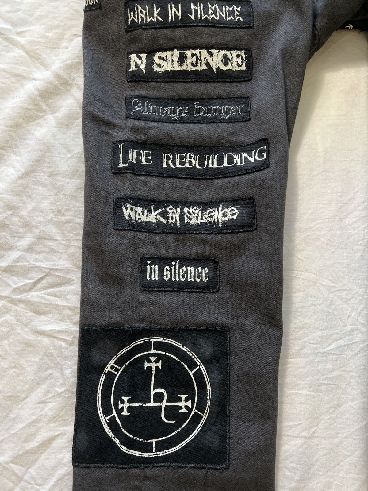 Jun Takahashi × Undercover Undercover SS18 Charcoal Patchwork Skinny Denim Size US 30 / EU 46 - 3 Thumbnail