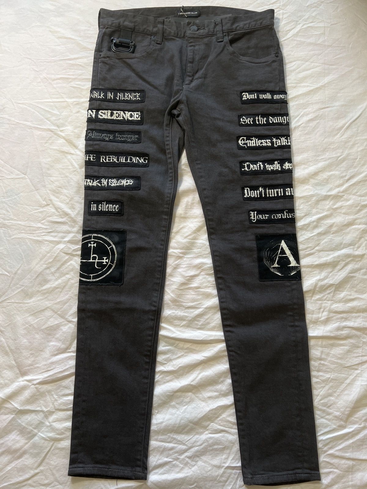 Jun Takahashi × Undercover Undercover SS18 Charcoal Patchwork Skinny Denim Size US 30 / EU 46 - 1 Thumbnail