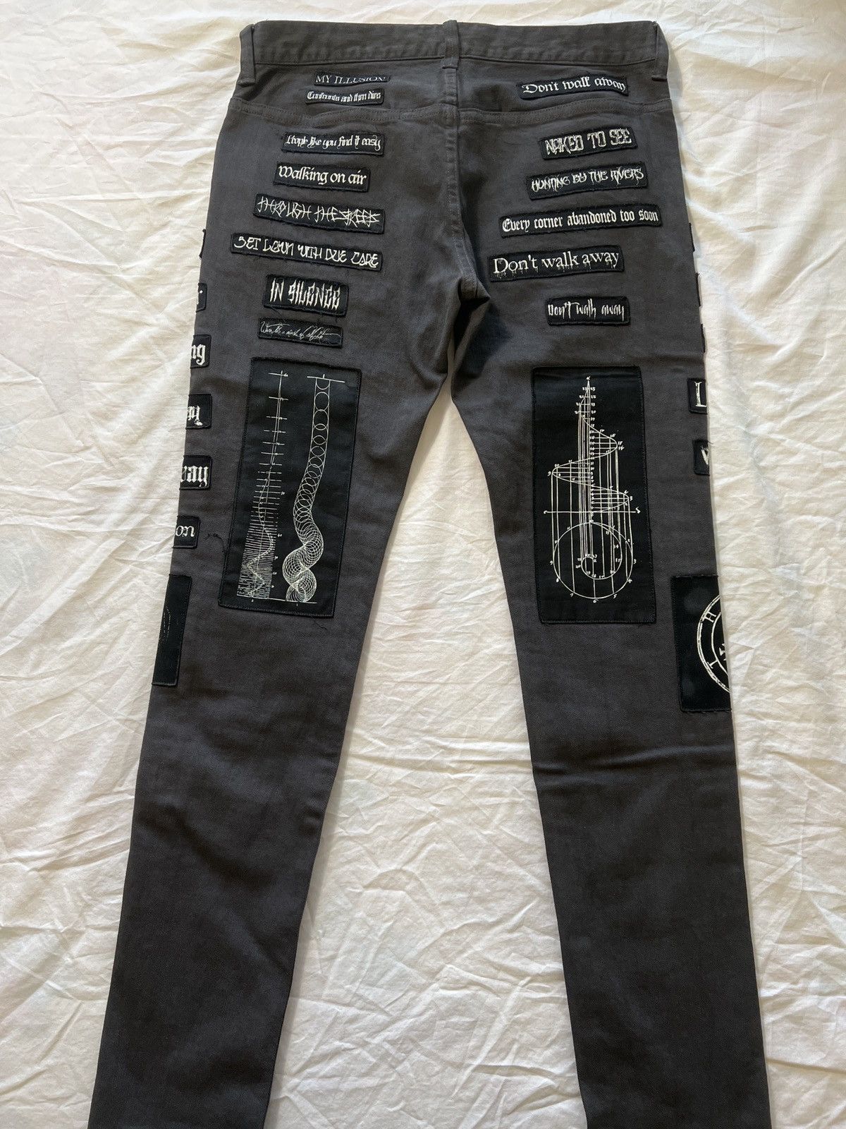 Jun Takahashi × Undercover Undercover SS18 Charcoal Patchwork Skinny Denim Size US 30 / EU 46 - 4 Thumbnail