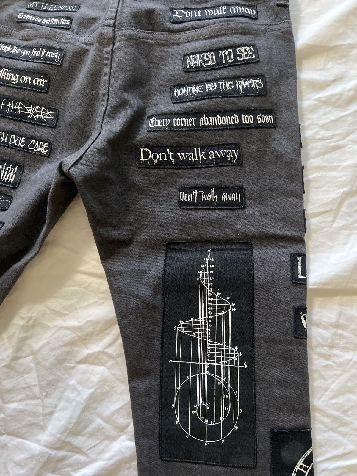 Jun Takahashi × Undercover Undercover SS18 Charcoal Patchwork Skinny Denim Size US 30 / EU 46 - 6 Thumbnail