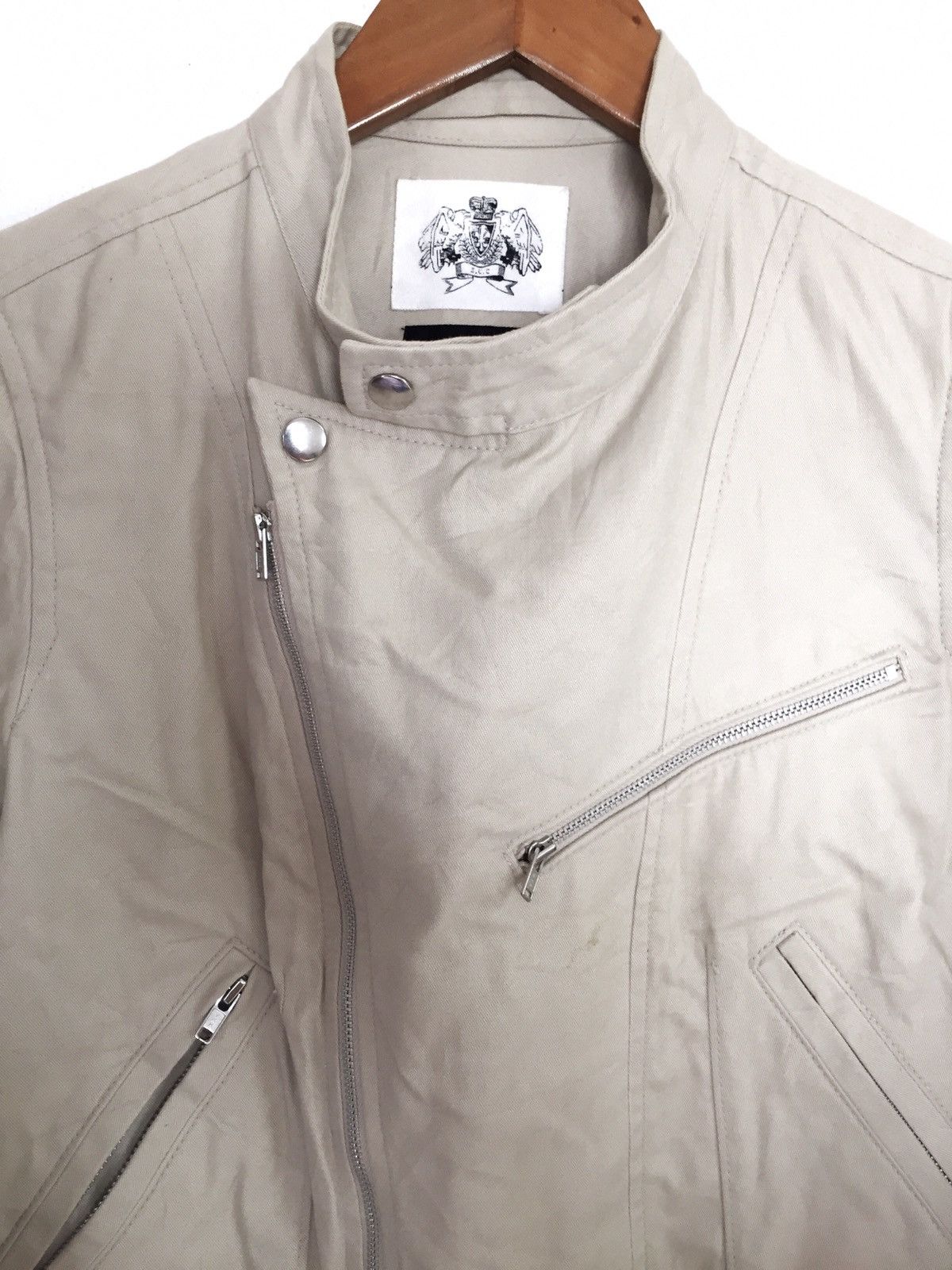 CABANE de ZUCCa 1990s Zucca Double Collar Zipper Biker Jacket Size US XS / EU 42 / 0 - 3 Thumbnail