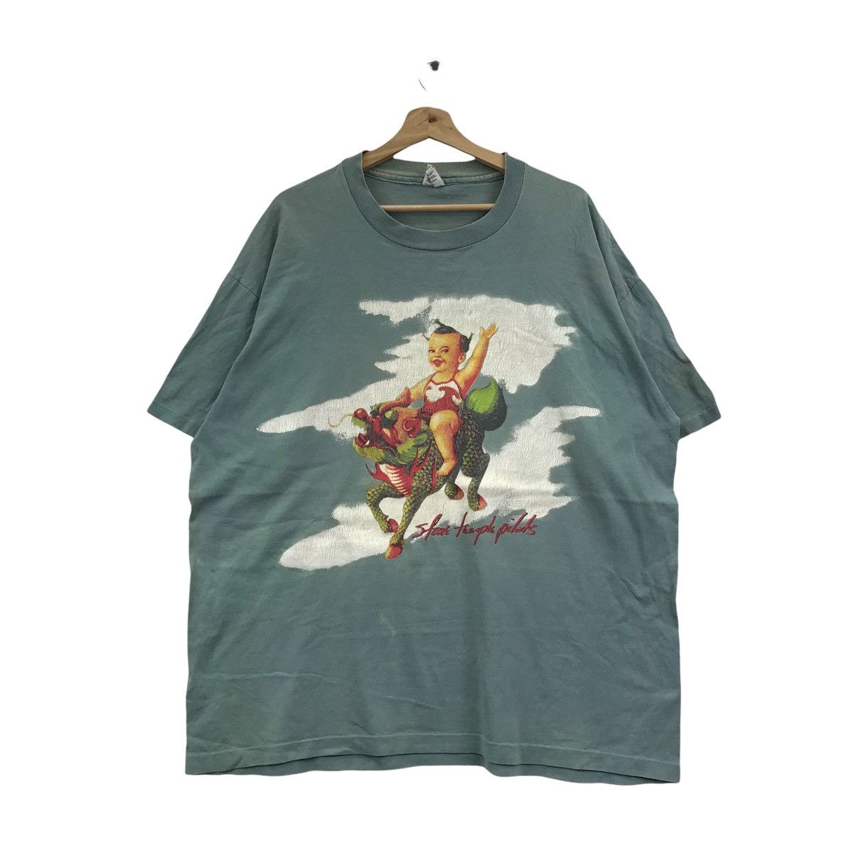 Image of Band Tees x Vintage VTG 1994 Stone Temple Pilots Purple Album Tour Tee Shirt in Green (Size XL)