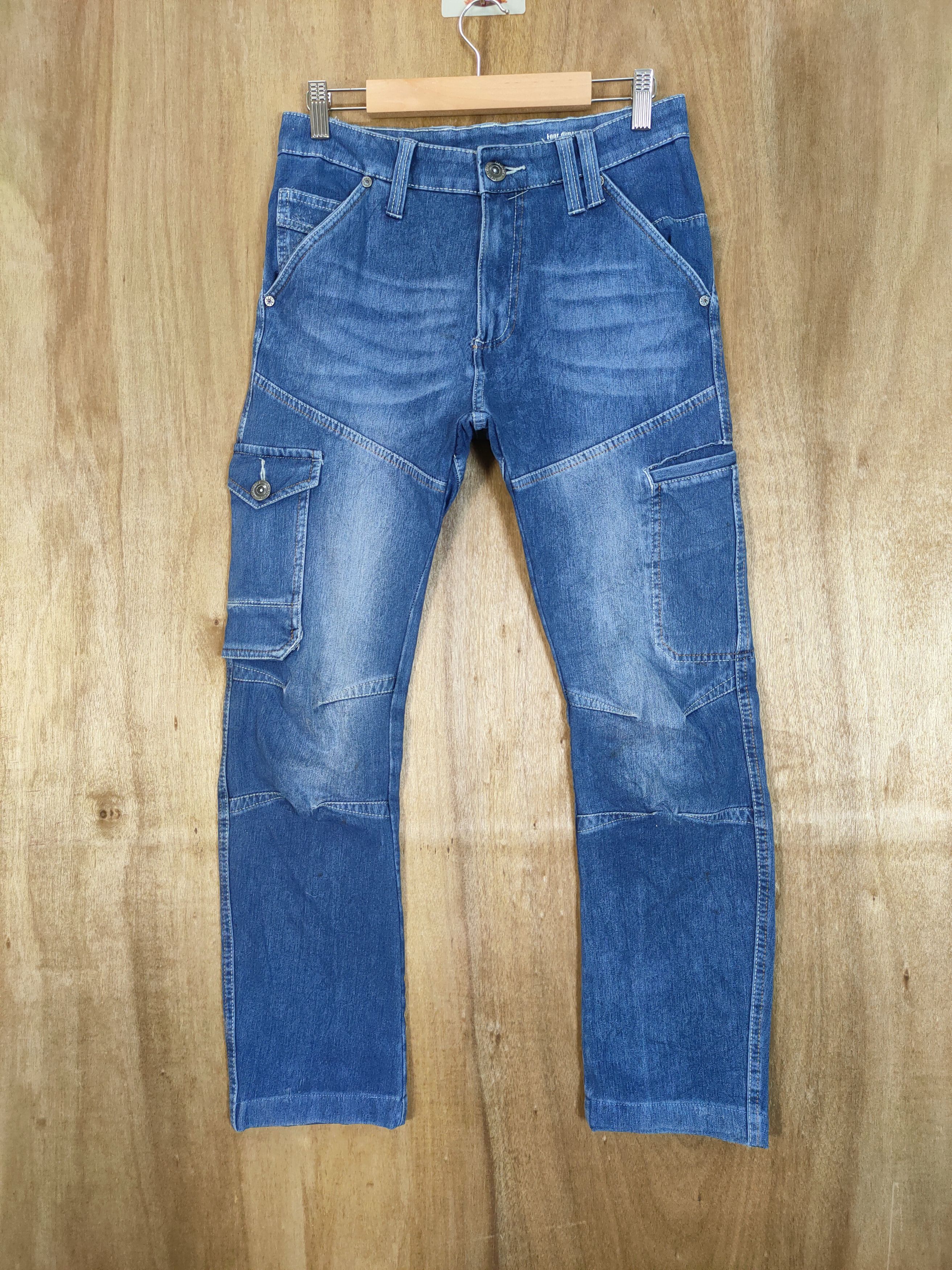image of Authentic Curve Leg Faded Cargo Pants in Faded Blue, Men's (Size 28)