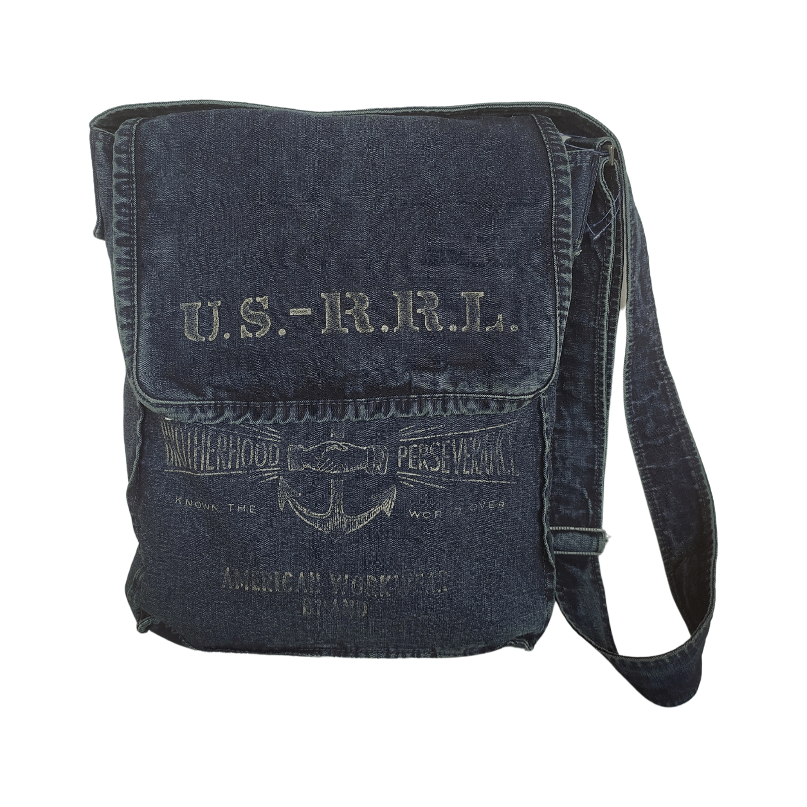 Double RL Indigo Canvas Messenger Bag $249