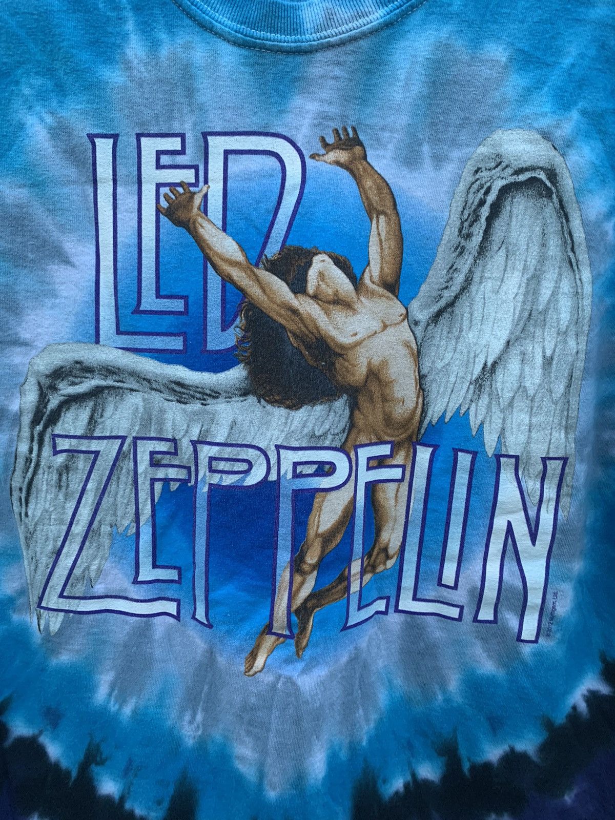 Vintage Vintage Liquid Blue Led Zeppelin Tie Dye T-shirt Size US L / EU 52-54 / 3 - 2 Thumbnail