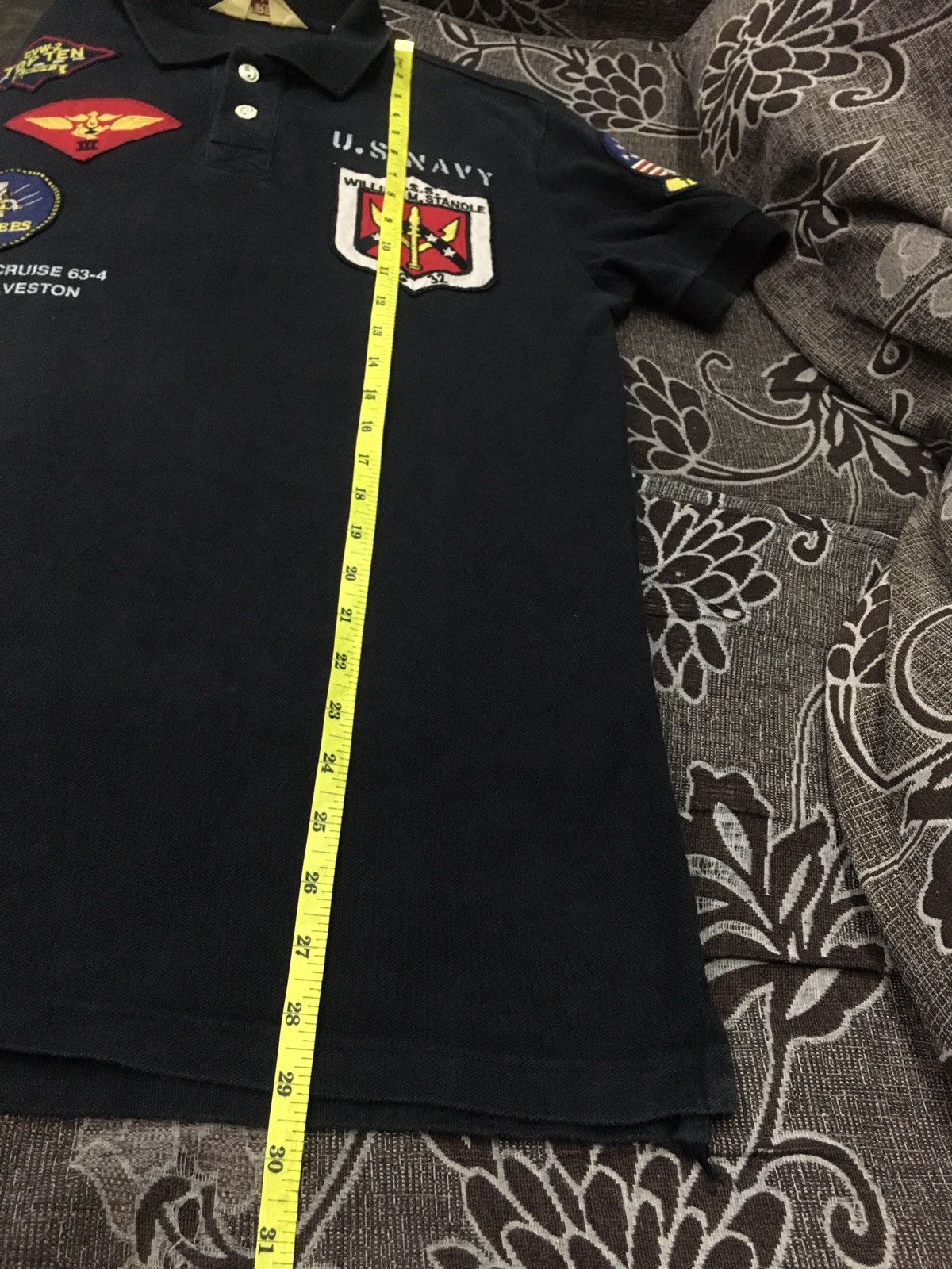 RARE AVIREX FULL PATCHES POLOS SHIRT LARGE SIZE