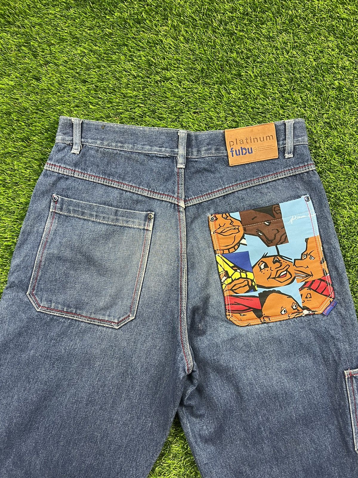 Other (J287) FUBu - vintage platinum streetwear jeans Size US 34 / EU 50 - 2 Thumbnail