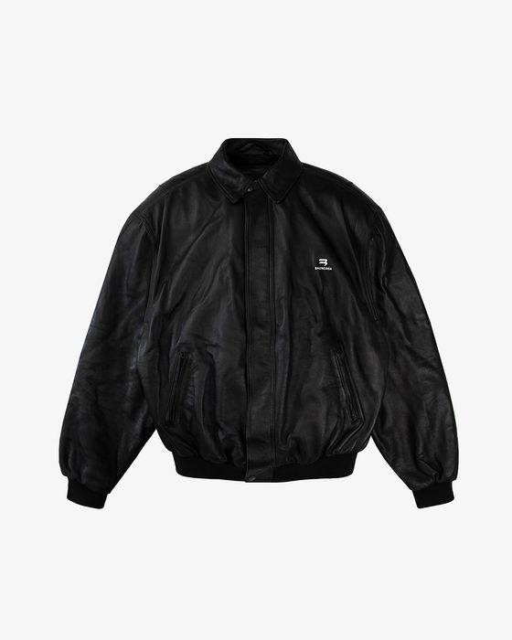 Balenciaga BALENCIAGA SPORTY B TAXI LEATHER BOMBER JACKET | Grailed