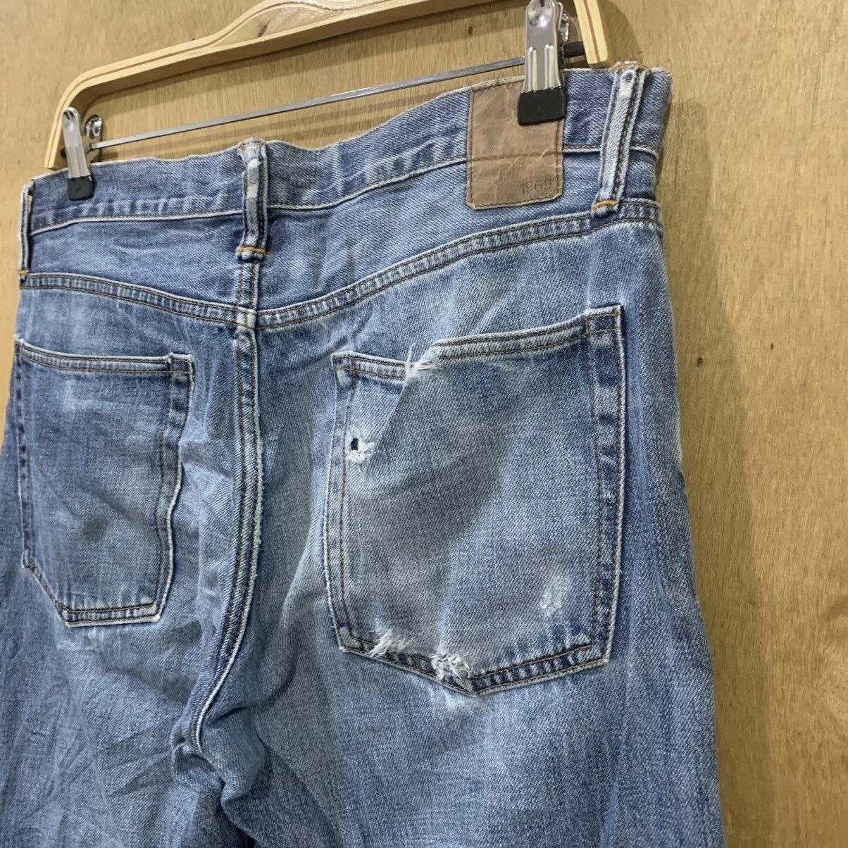 Gap × Japanese Brand GAP Vtg 1969 Stonewash Straight Cut Distressed Denim Jeans Size US 33 - 13 Thumbnail