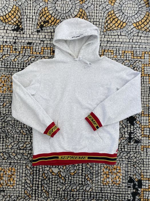 Supreme striped rib hooded sales sweatshirt