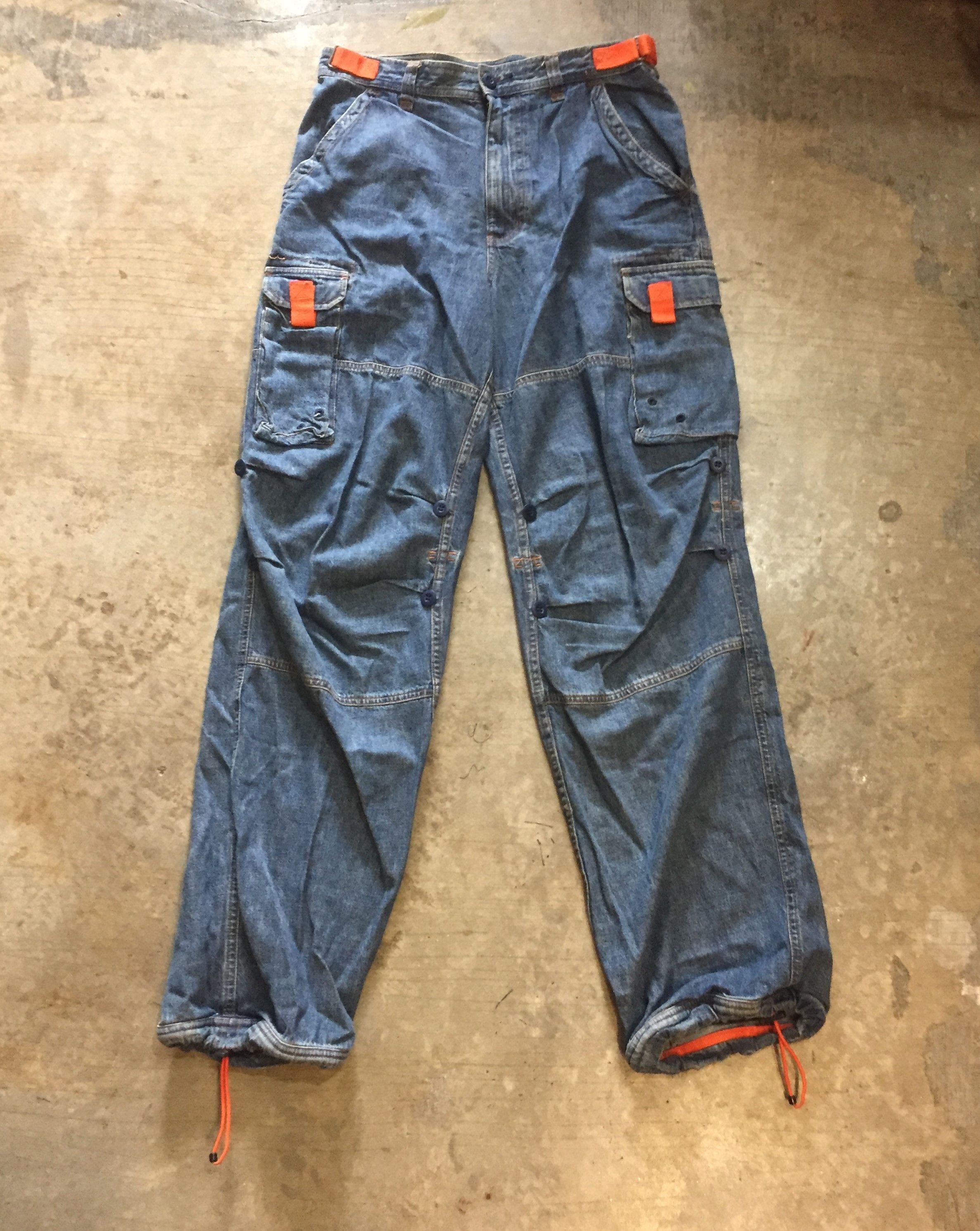 JNCO Vtg Oshkosh orange stripe muntipocket cargos pants Size US 30 / EU 46 - 2 Thumbnail