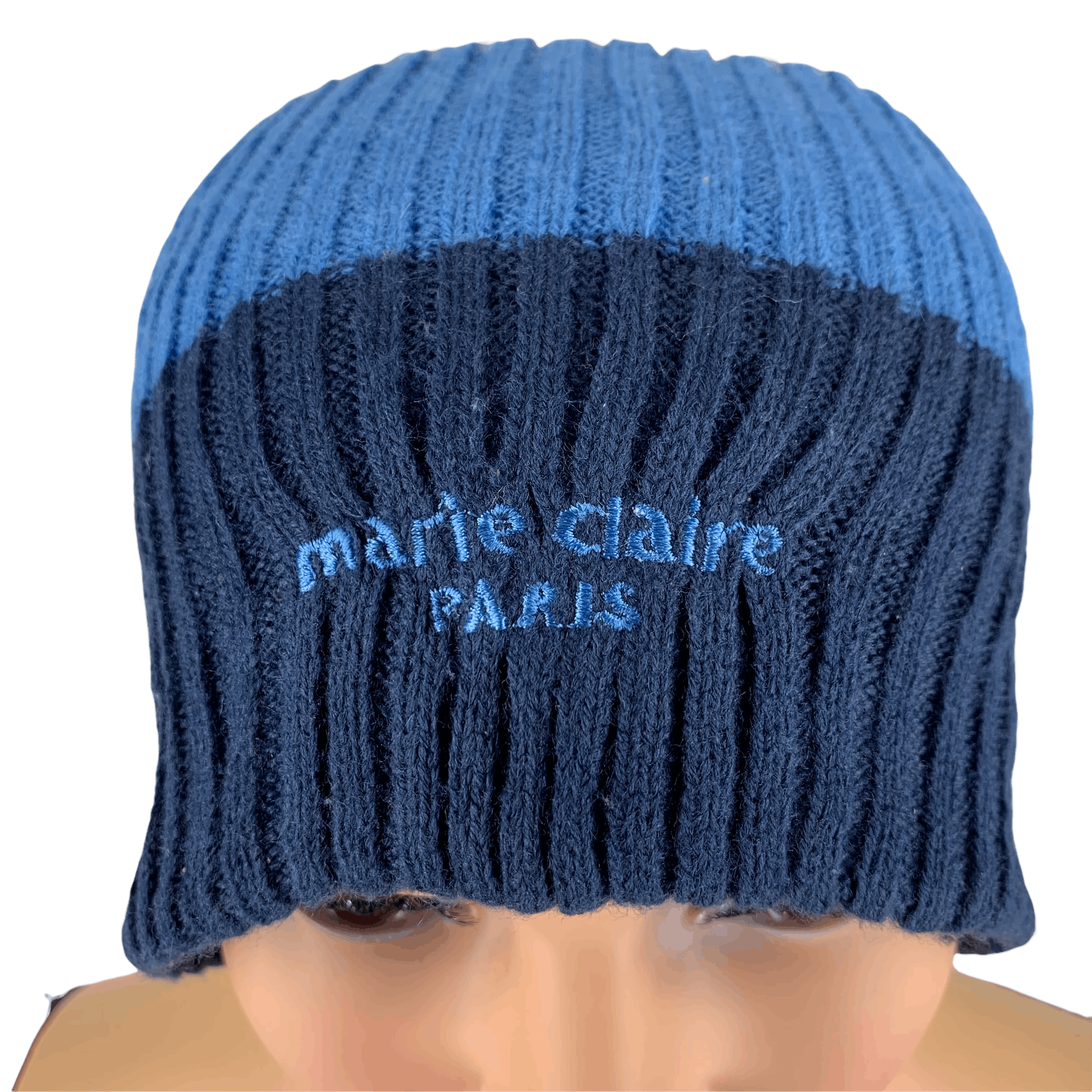Japanese Brand Marie Claire Paris Tri Color Beanie / Snow Hats #62-C Size ONE SIZE - 2 Thumbnail