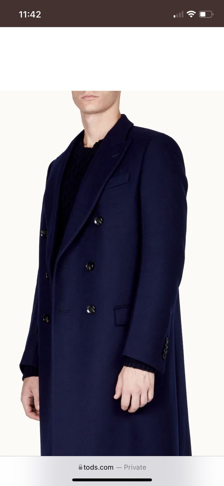 Tod's Double Breasted Coat in Mixed Wool Size US L / EU 52-54 / 3 - 2 Thumbnail