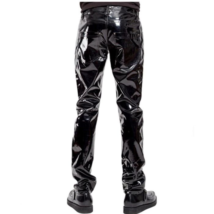 Streetwear Shiny Black Leather Pants | Grailed