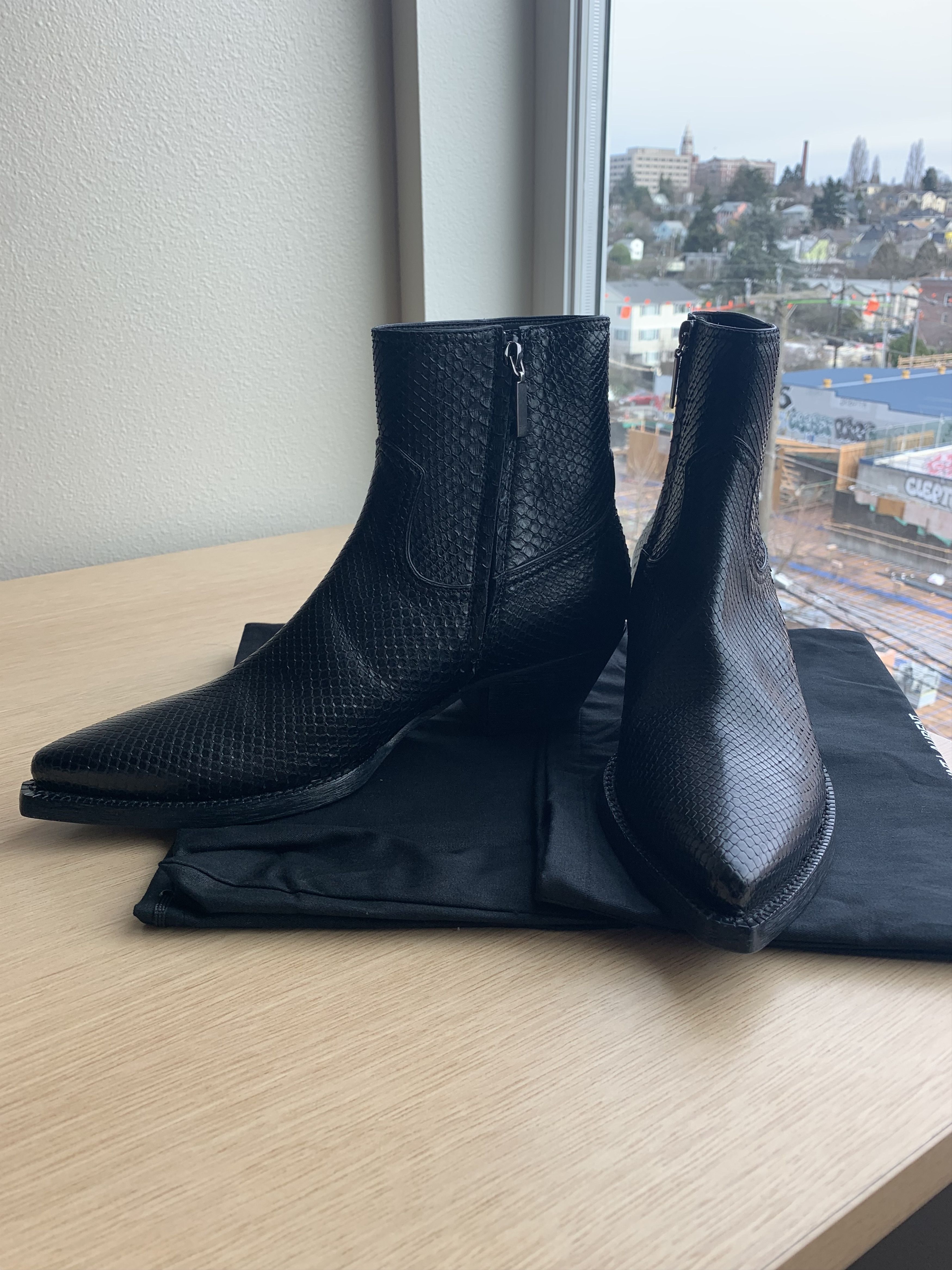 Saint Laurent Paris Saint Laurent Paris Python Lukas 40 Boots | Grailed