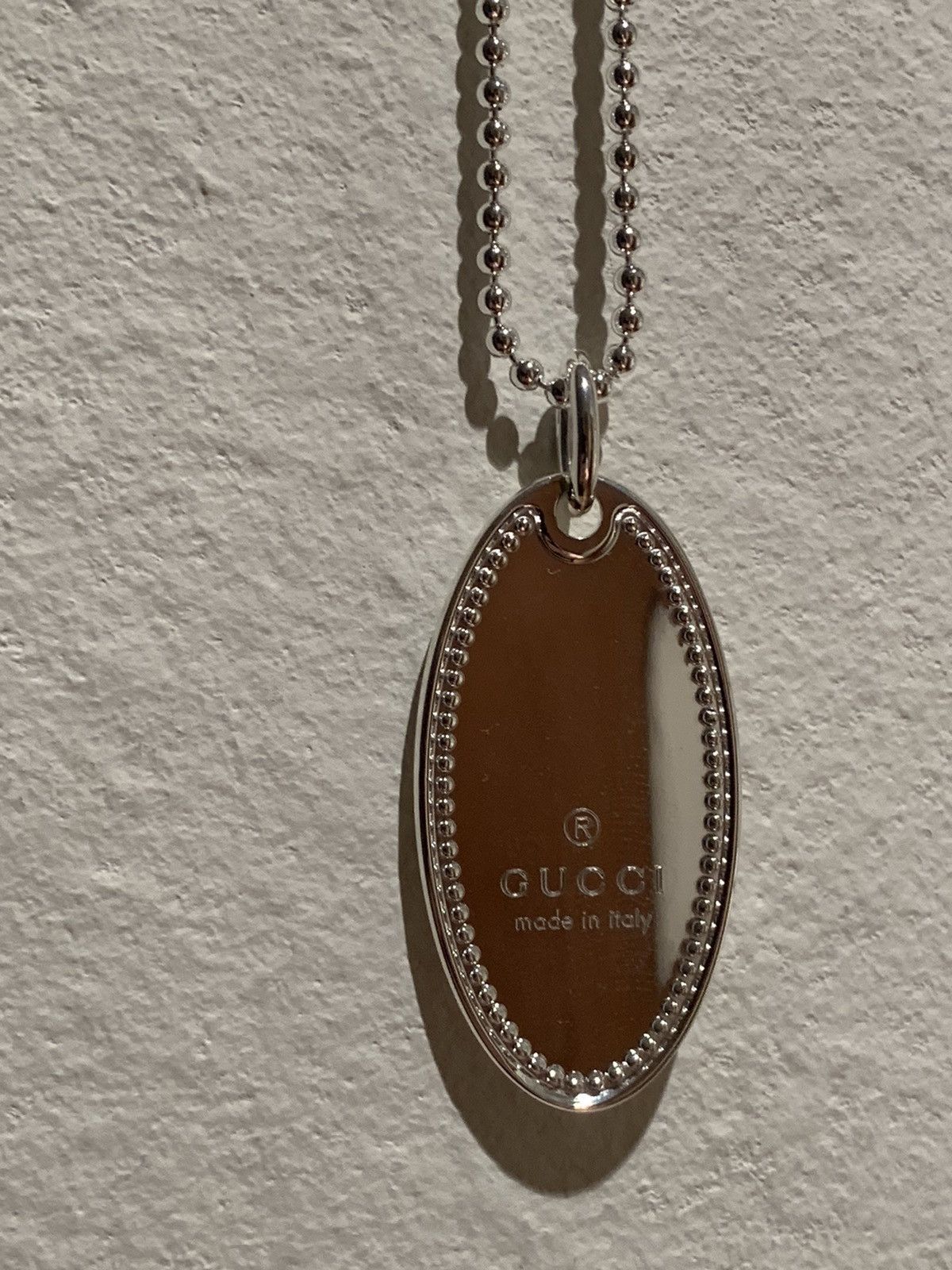 Gucci × Jewelry × Sterling Silver *RARE* New Gucci Sterling Silver & Metal Tag Necklace Size ONE SIZE - 4 Thumbnail