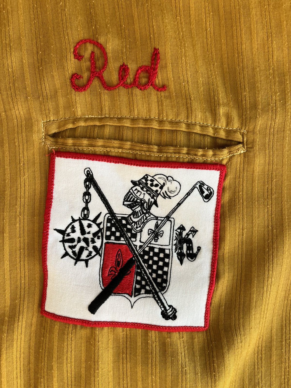 Vintage Vintage chain stitch bowling shirt with crazy patch