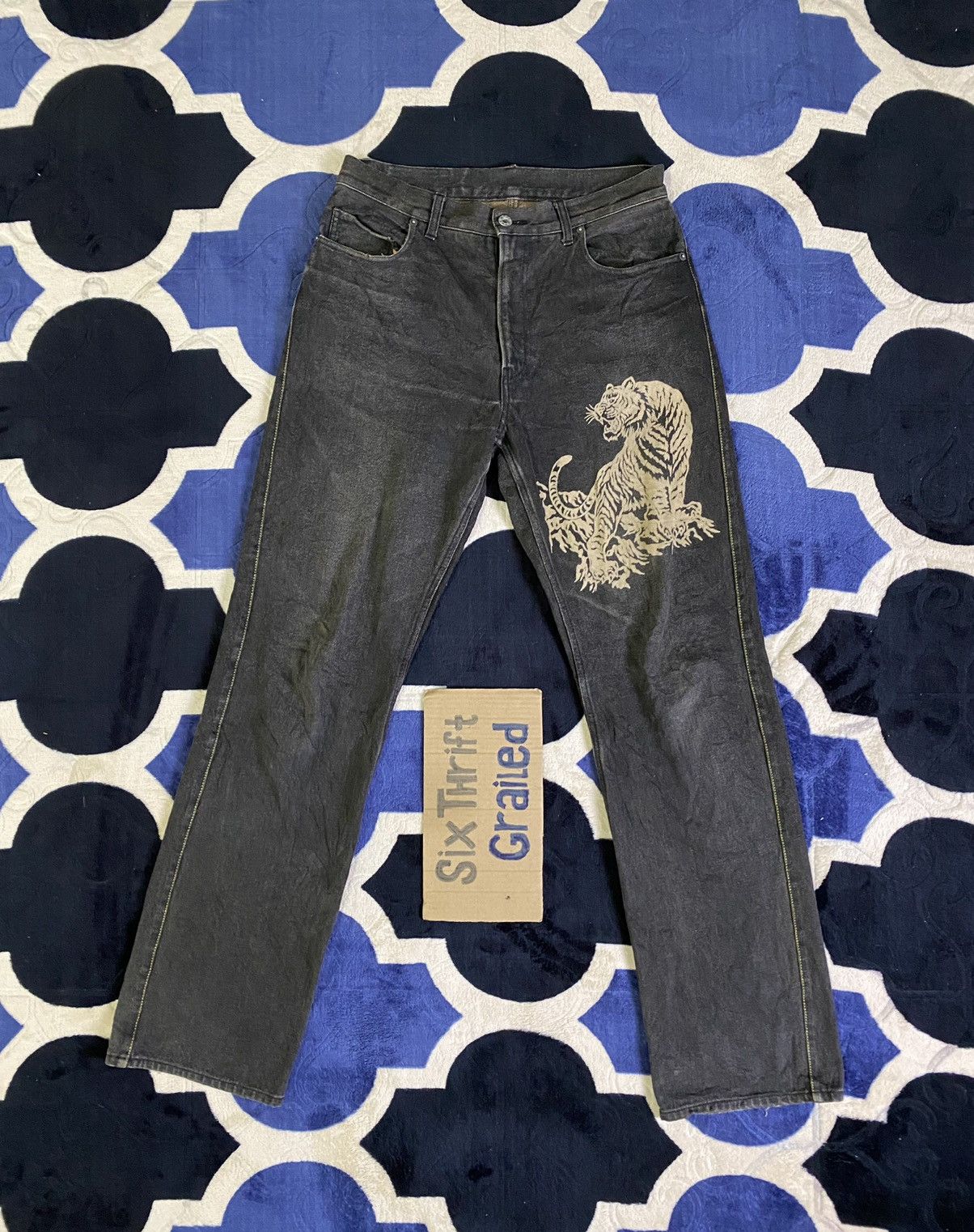Japanese Brand × PPFM × Vintage Jeans PPFM Tiger motif Rare 📸 Size US 32 / EU 48 - 1 Thumbnail