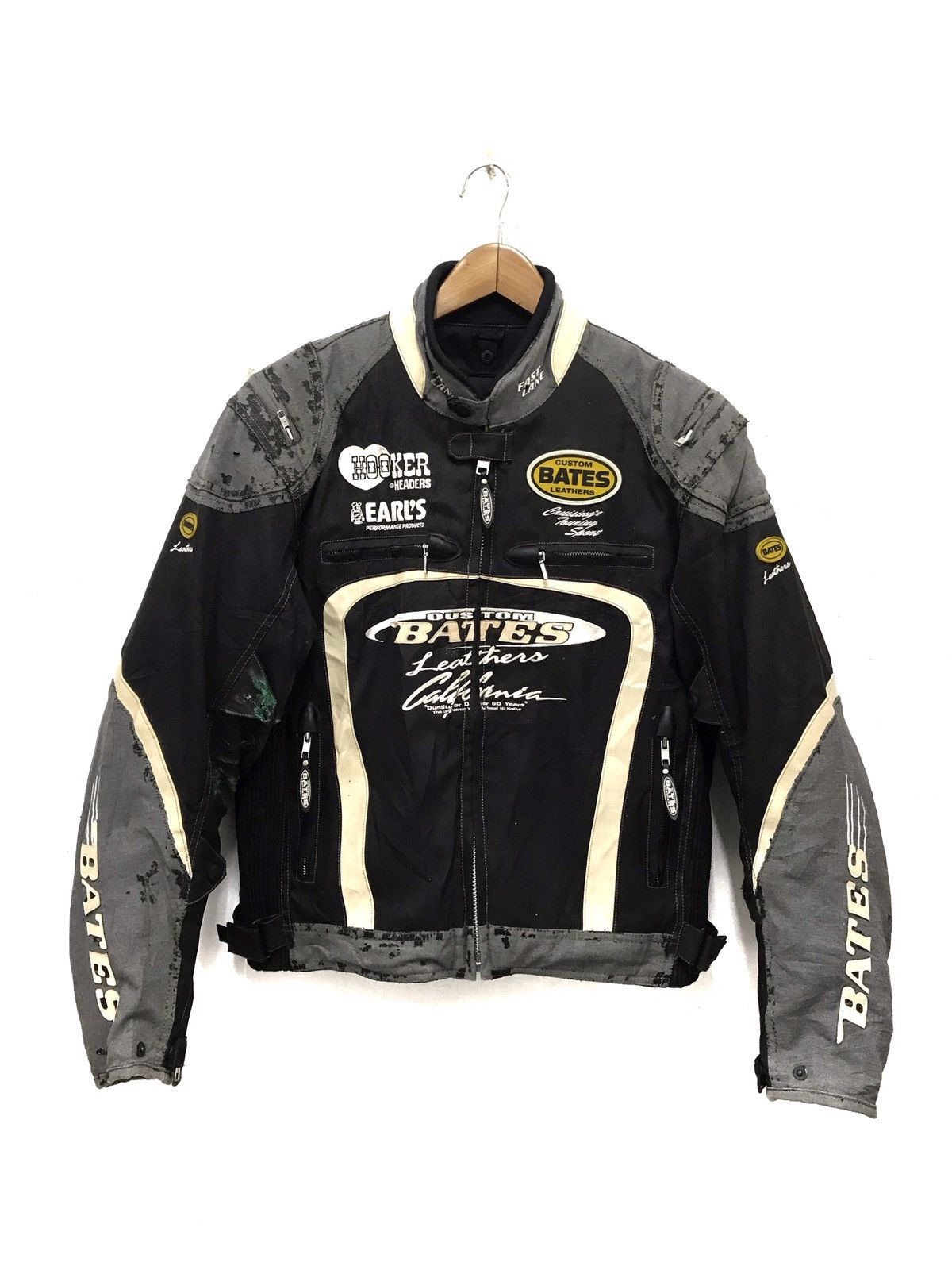 Vintage Racing Bates Leather padding motorcycle jacket