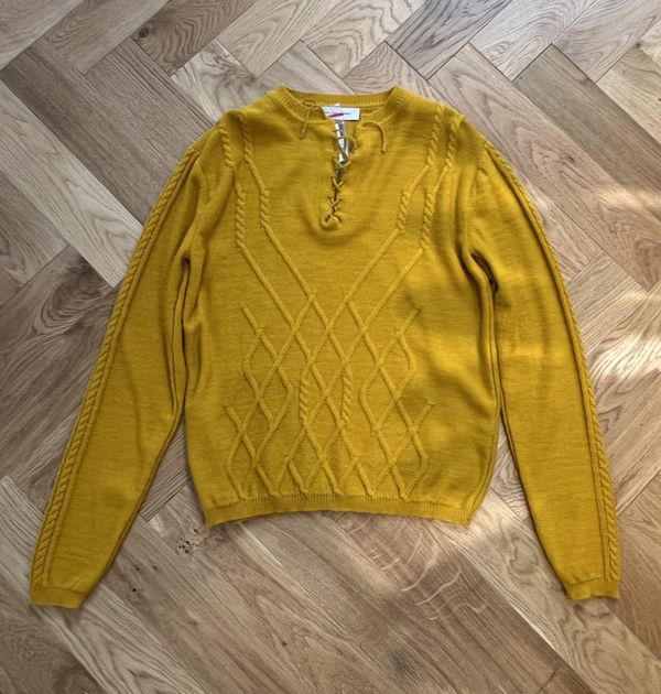 Kiko Kostadinov Itten cable knit yellow | Grailed