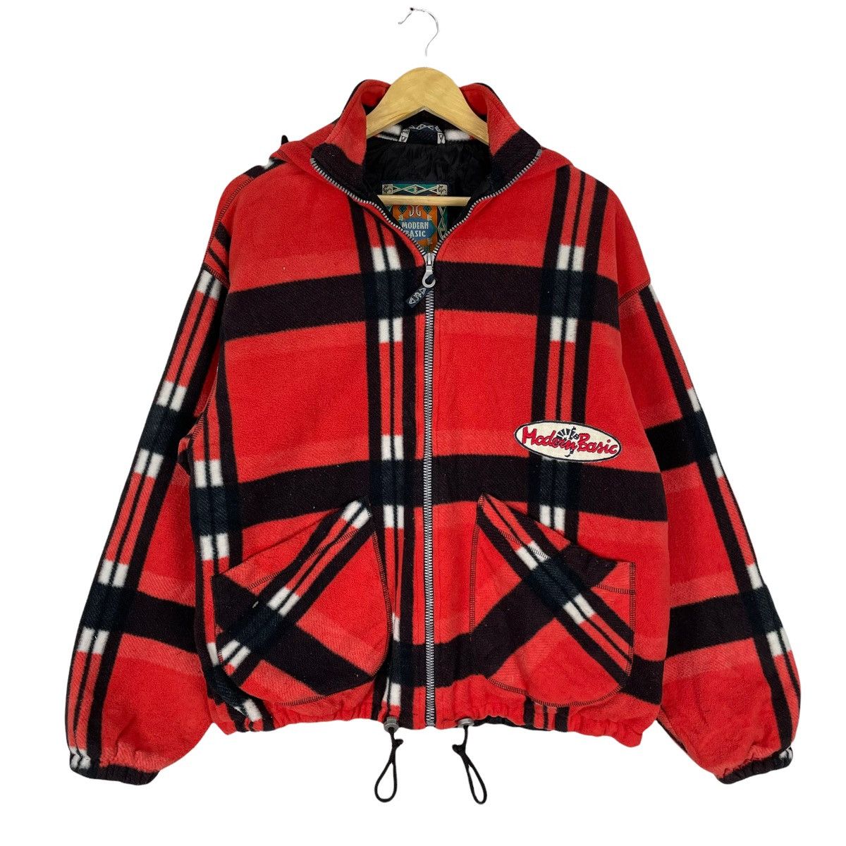 Japanese Brand 🌟MODERN BASIC FLEECE HOODIE TARTAN ZIP JACKET Size US S / EU 44-46 / 1 - 1 Thumbnail