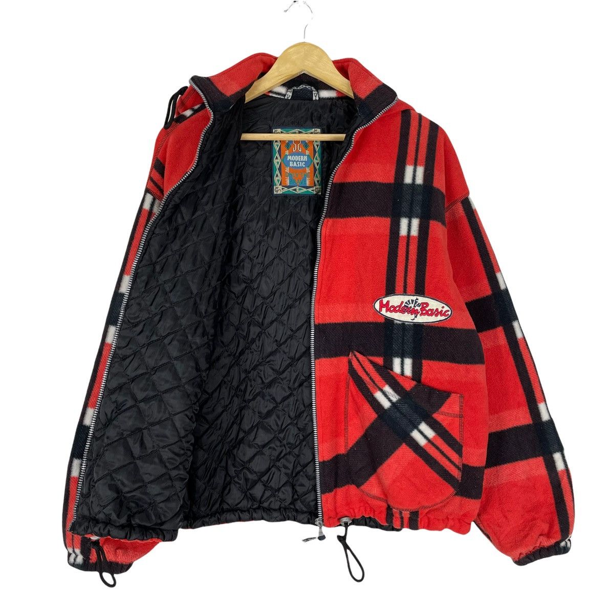 Japanese Brand 🌟MODERN BASIC FLEECE HOODIE TARTAN ZIP JACKET Size US S / EU 44-46 / 1 - 7 Thumbnail