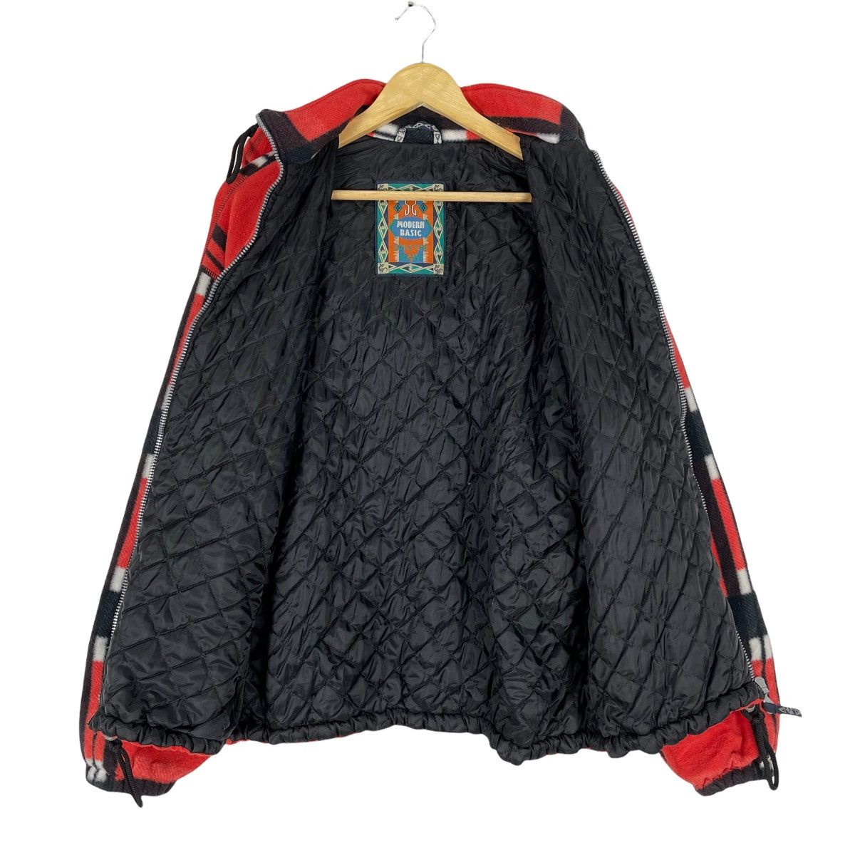 Japanese Brand 🌟MODERN BASIC FLEECE HOODIE TARTAN ZIP JACKET Size US S / EU 44-46 / 1 - 8 Thumbnail