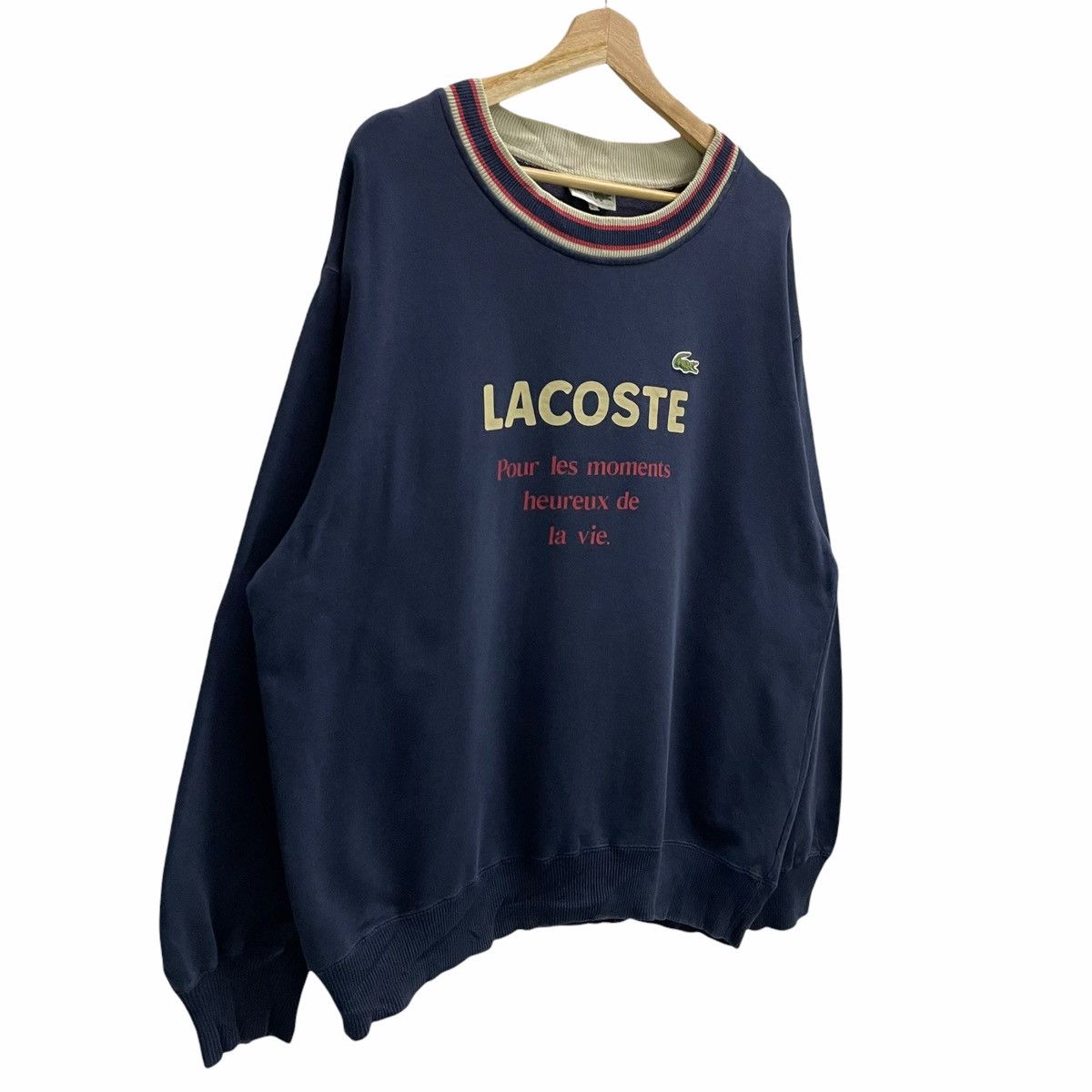 Lacoste × Vintage 💥 Lacoste Crewneck Big Spellout Sweatshirt Size US M / EU 48-50 / 2 - 3 Thumbnail