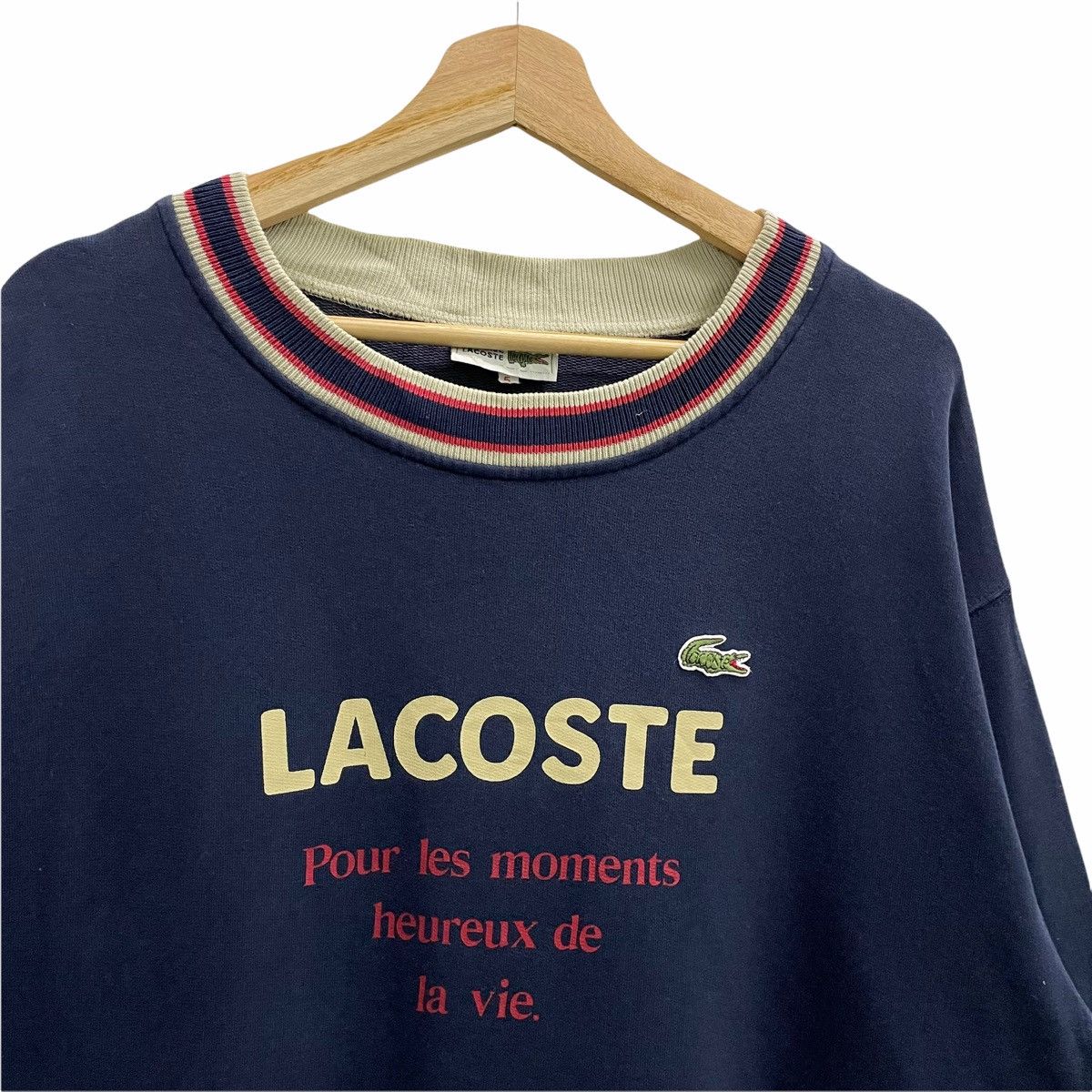 Lacoste × Vintage 💥 Lacoste Crewneck Big Spellout Sweatshirt Size US M / EU 48-50 / 2 - 2 Thumbnail