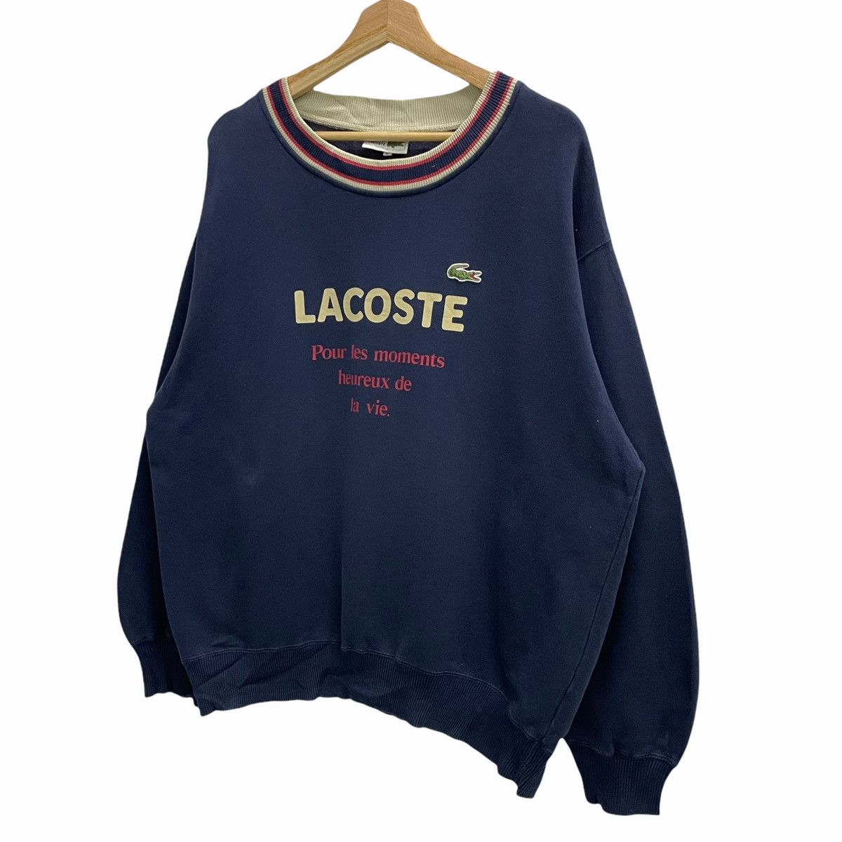 Lacoste × Vintage 💥 Lacoste Crewneck Big Spellout Sweatshirt Size US M / EU 48-50 / 2 - 4 Thumbnail