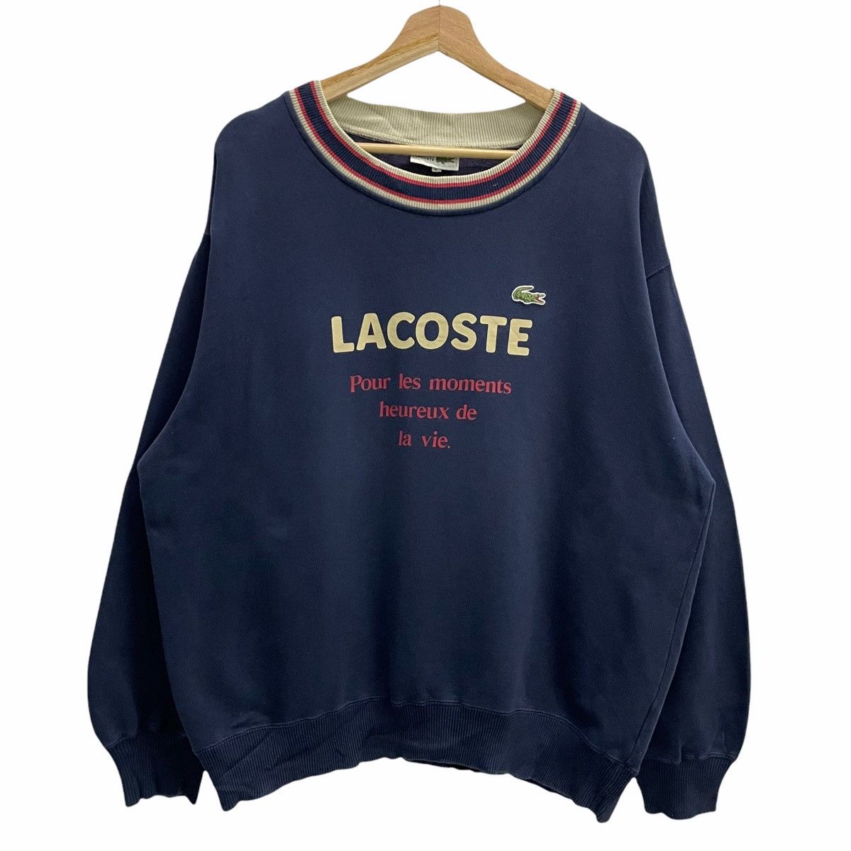 Lacoste × Vintage 💥 Lacoste Crewneck Big Spellout Sweatshirt Size US M / EU 48-50 / 2 - 1 Thumbnail