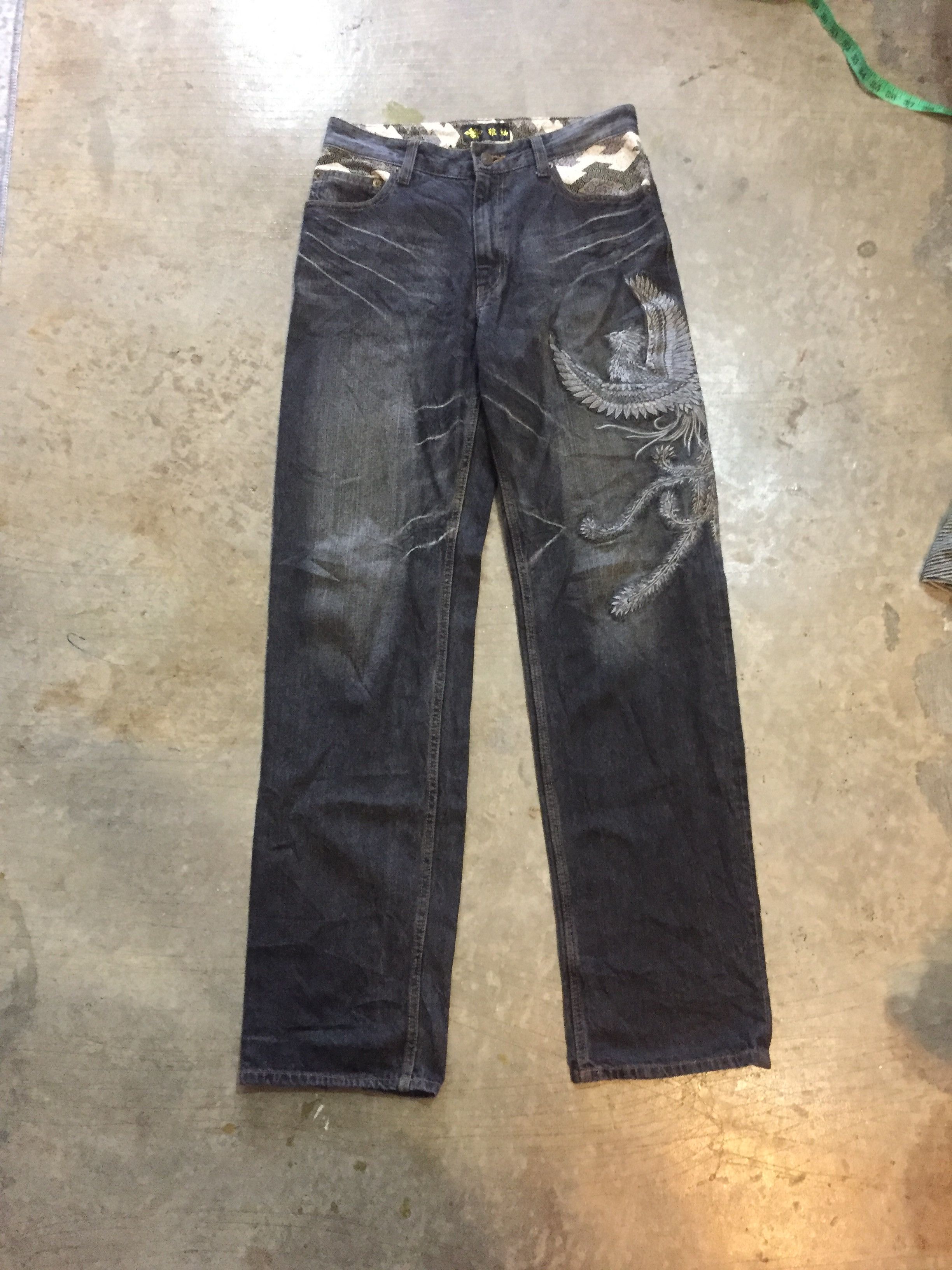 Tornado Mart Vtg Japan Phenix embroidered pants Size US 30 / EU 46 - 2 Thumbnail