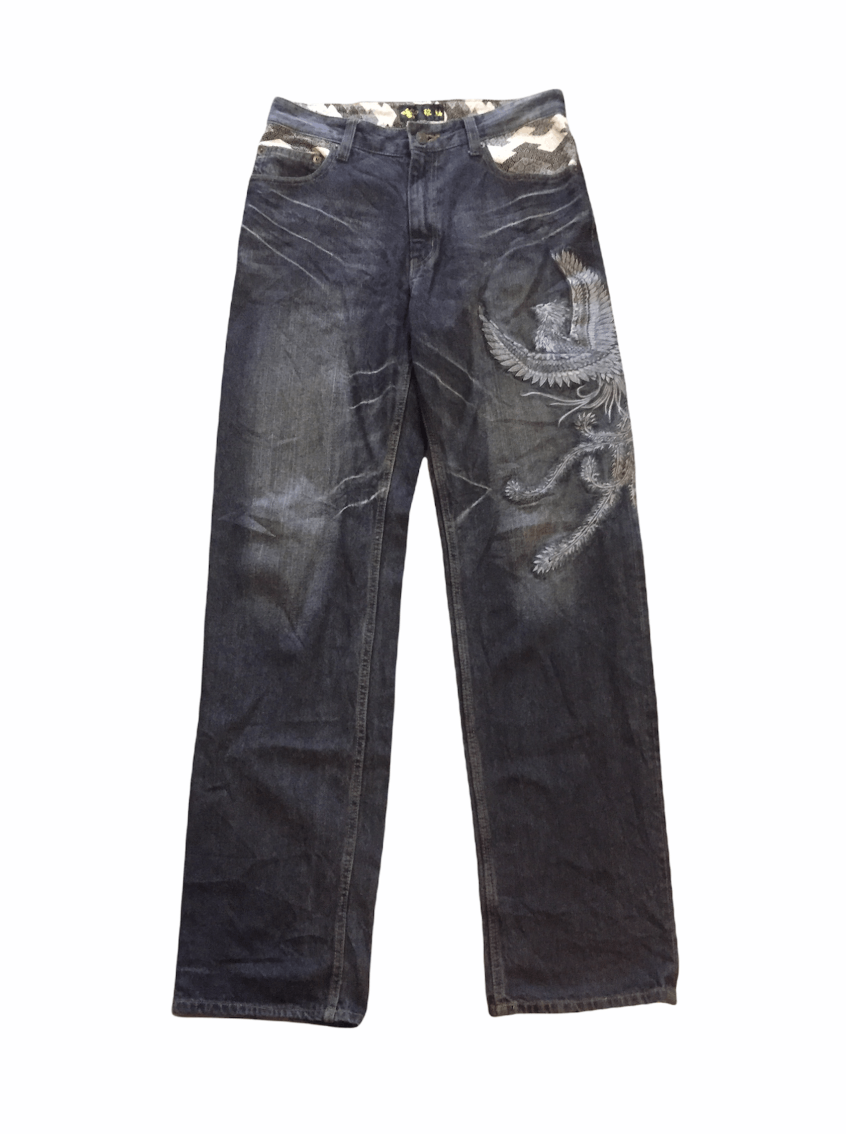 Tornado Mart Vtg Japan Phenix embroidered pants Size US 30 / EU 46 - 1 Thumbnail