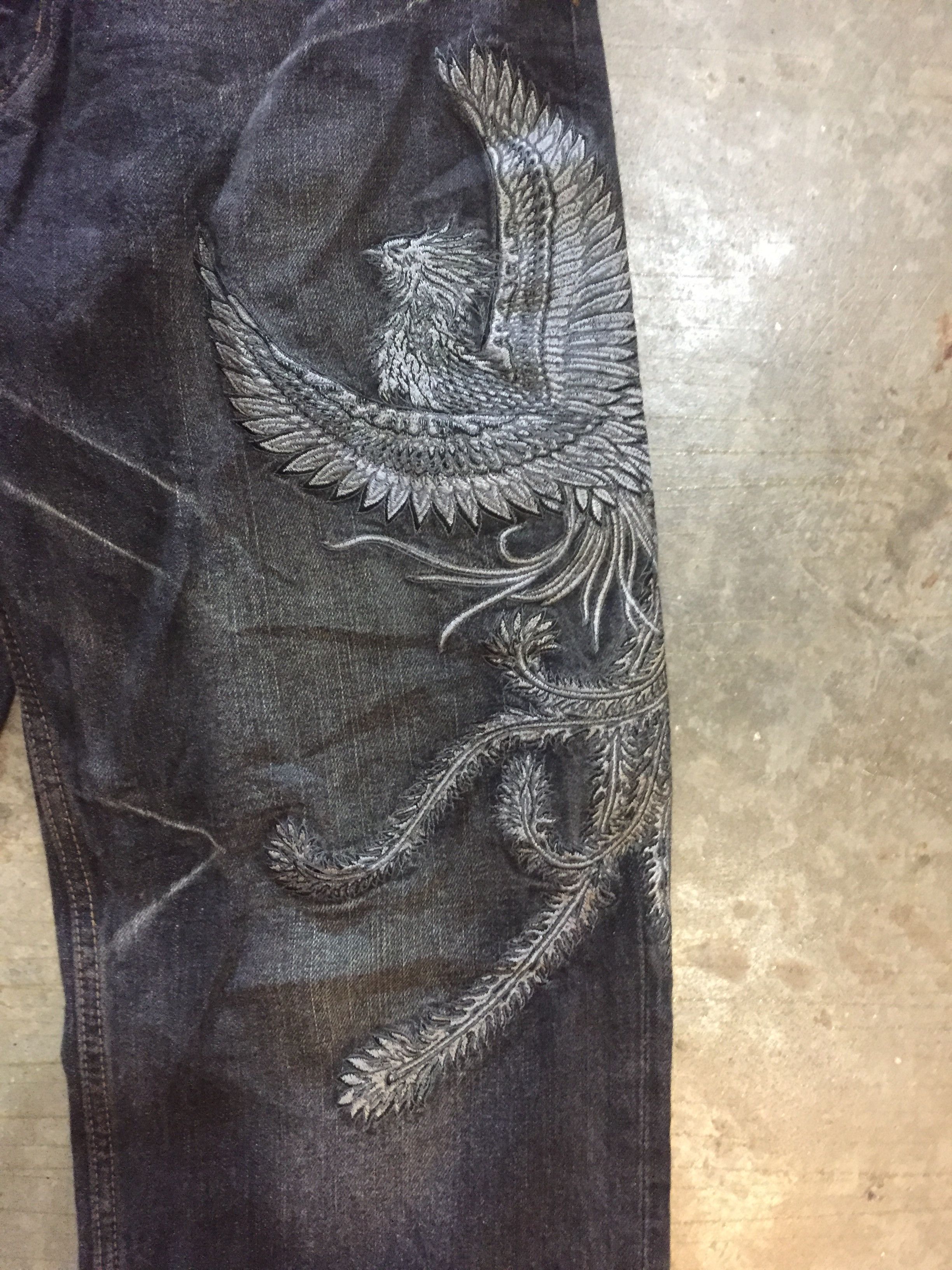 Tornado Mart Vtg Japan Phenix embroidered pants Size US 30 / EU 46 - 4 Thumbnail