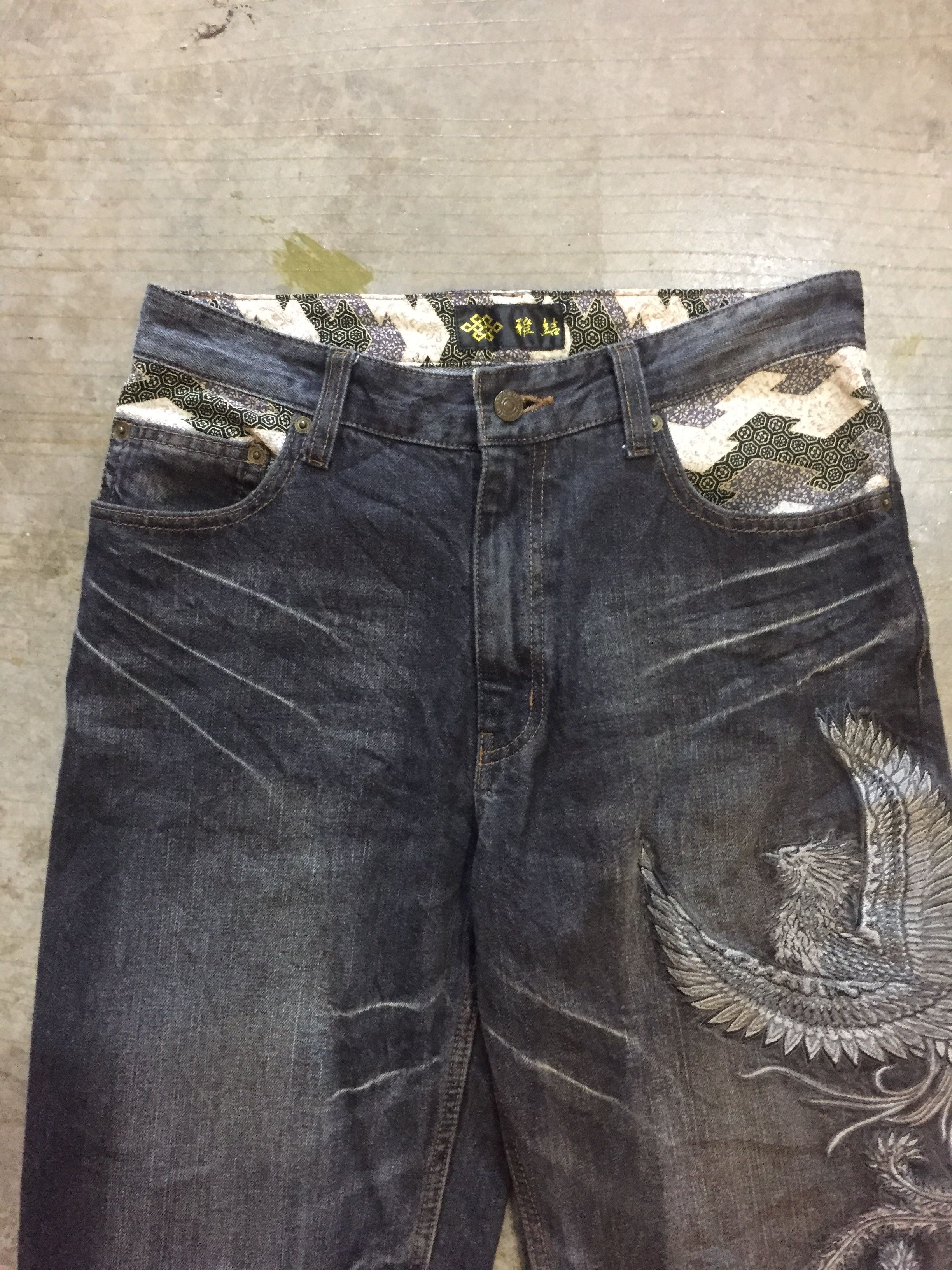 Tornado Mart Vtg Japan Phenix embroidered pants Size US 30 / EU 46 - 3 Thumbnail