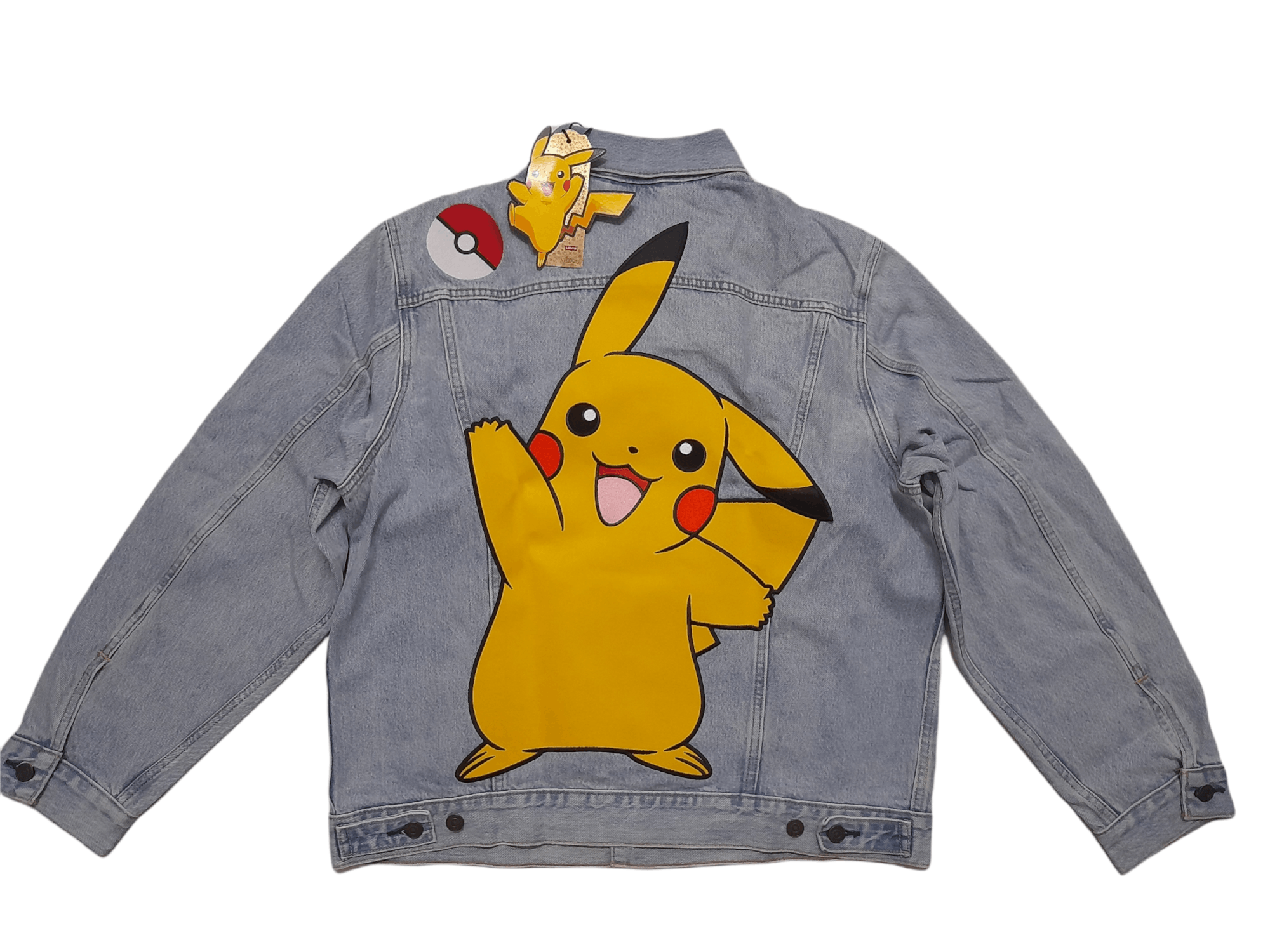 Levi's × Pokemon Levis Big E x Pokemon Anime Trucker Denim Jacket (D773A) Size US L / EU 52-54 / 3 - 1 Thumbnail