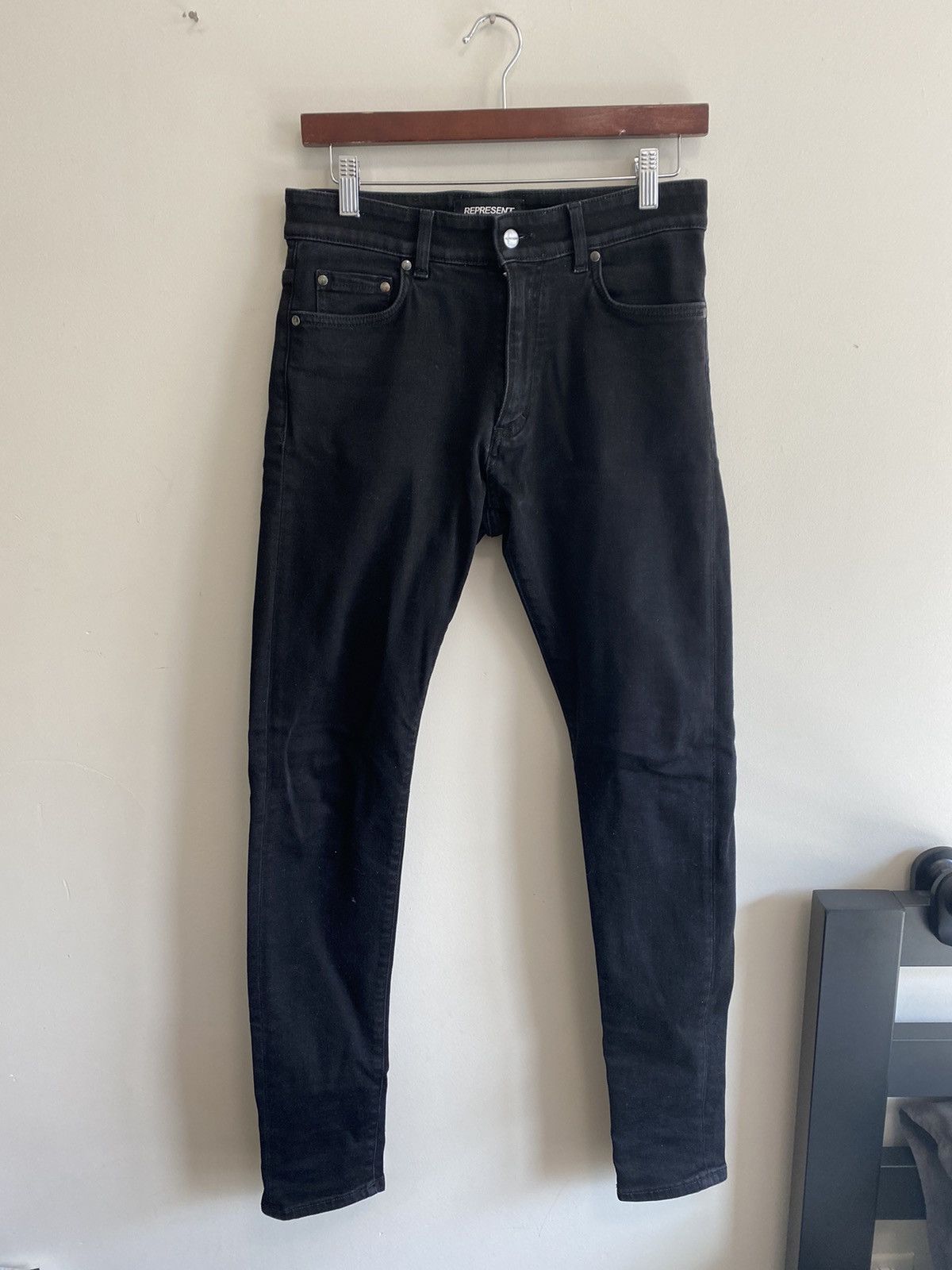 Represent Clo. Represent Black Essential Skinny Denim Jeans | Grailed