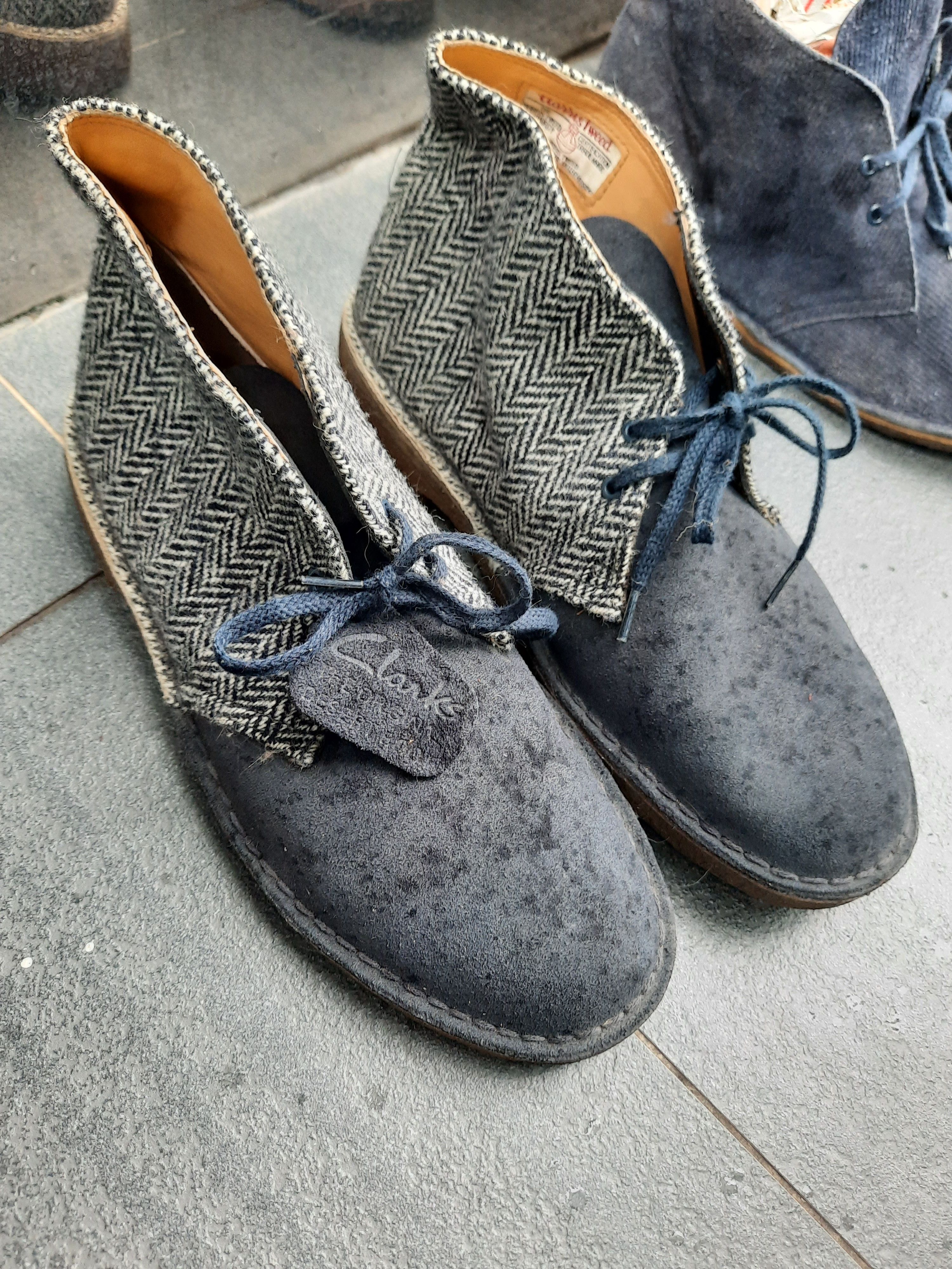 Clarks Harris Tweed Rare clarks x harris tweed desert boots suede leather Grailed