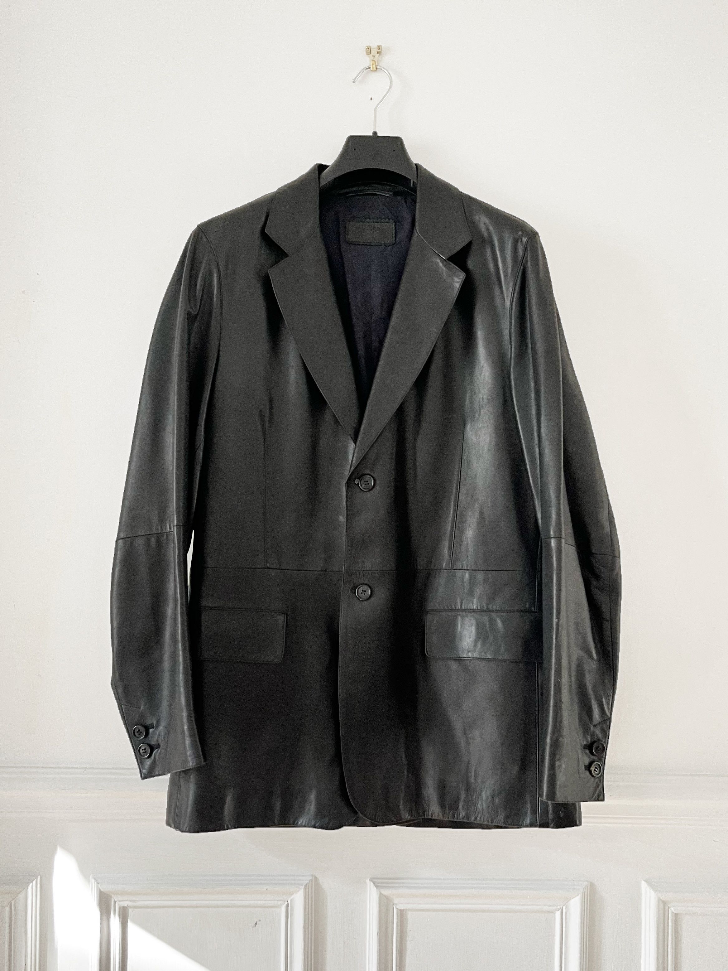 Prada mens leather blazer jacket
