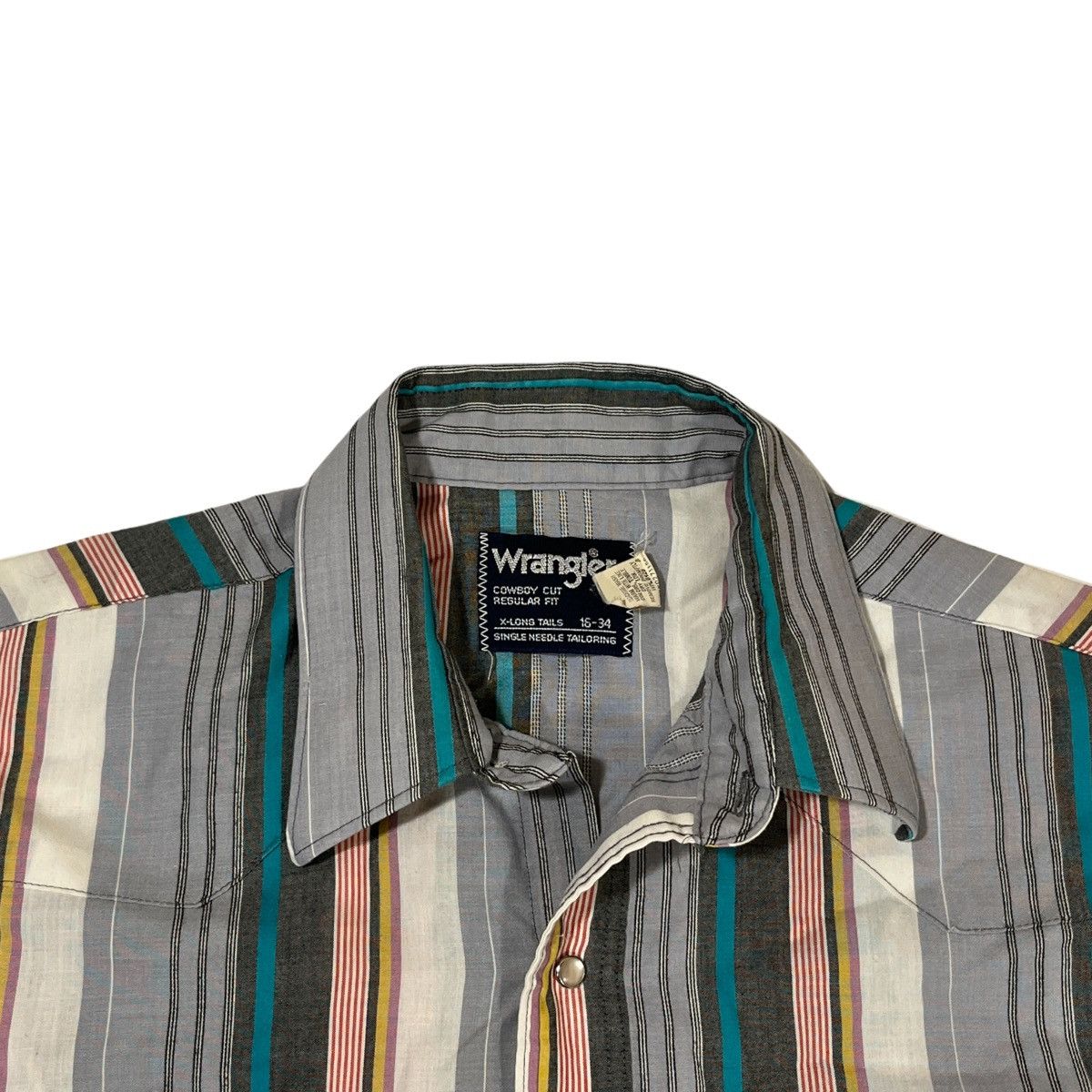 Vintage × Wrangler Vintage Wrangler Cowboy Cut Striped Shirt Size US L / EU 52-54 / 3 - 2 Thumbnail