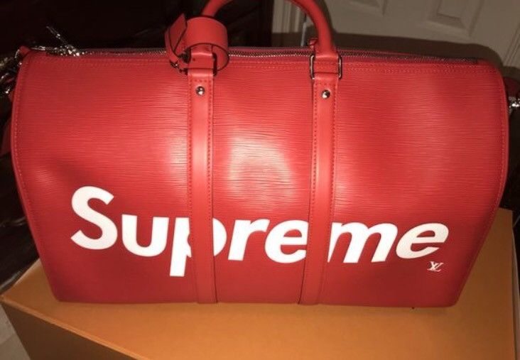 Louis Vuitton LV x Supreme Keepall 45 Duffle Red, Grailed