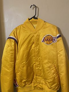 Vintage NBA Nike LA Los Angeles Lakers White Satin Bomber Jacket