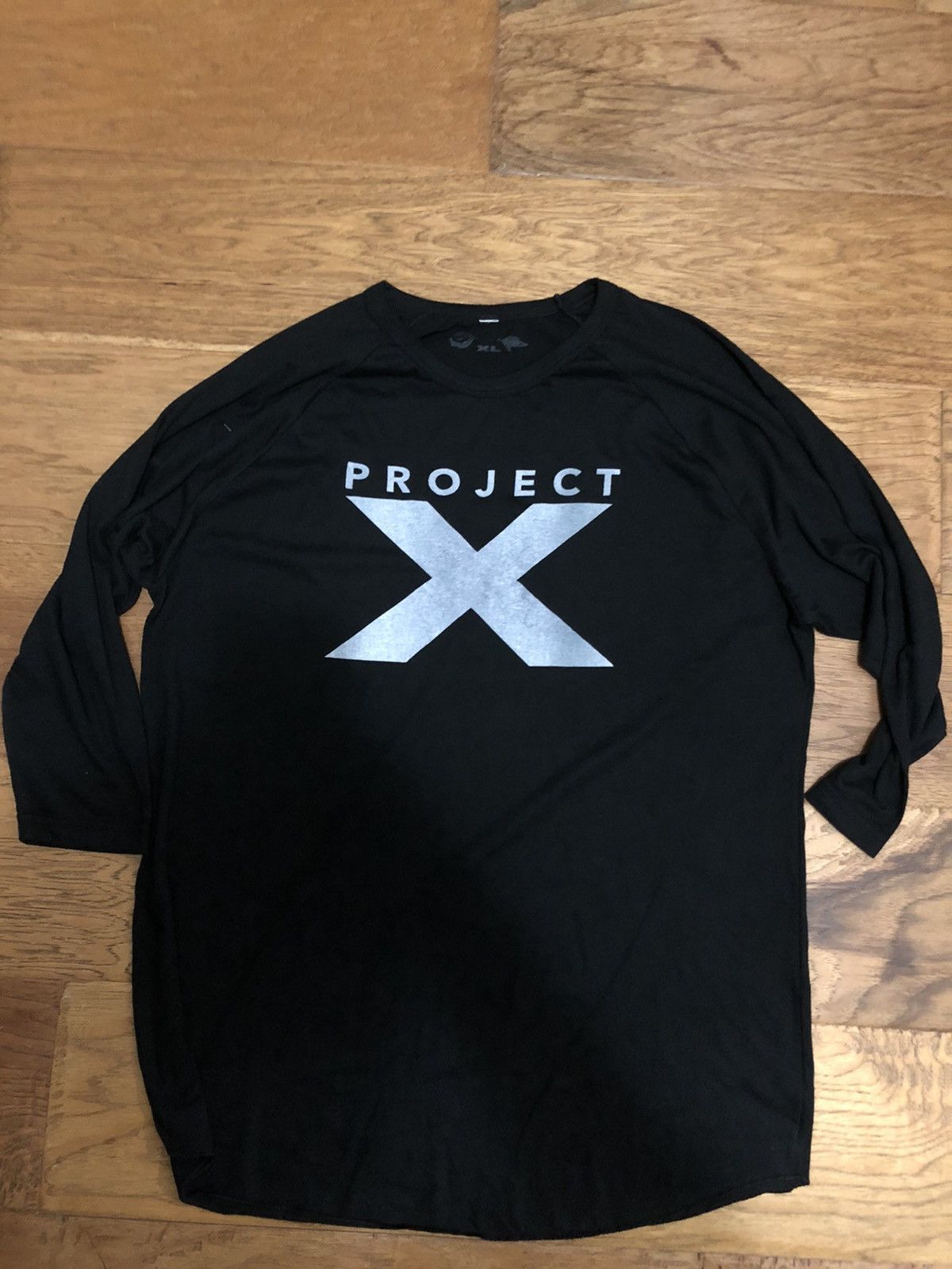 image of Actual Hate x Playboi Carti Ken Carson Project X 3/4 Sleeve Tee in Black, Men's (Size XL)