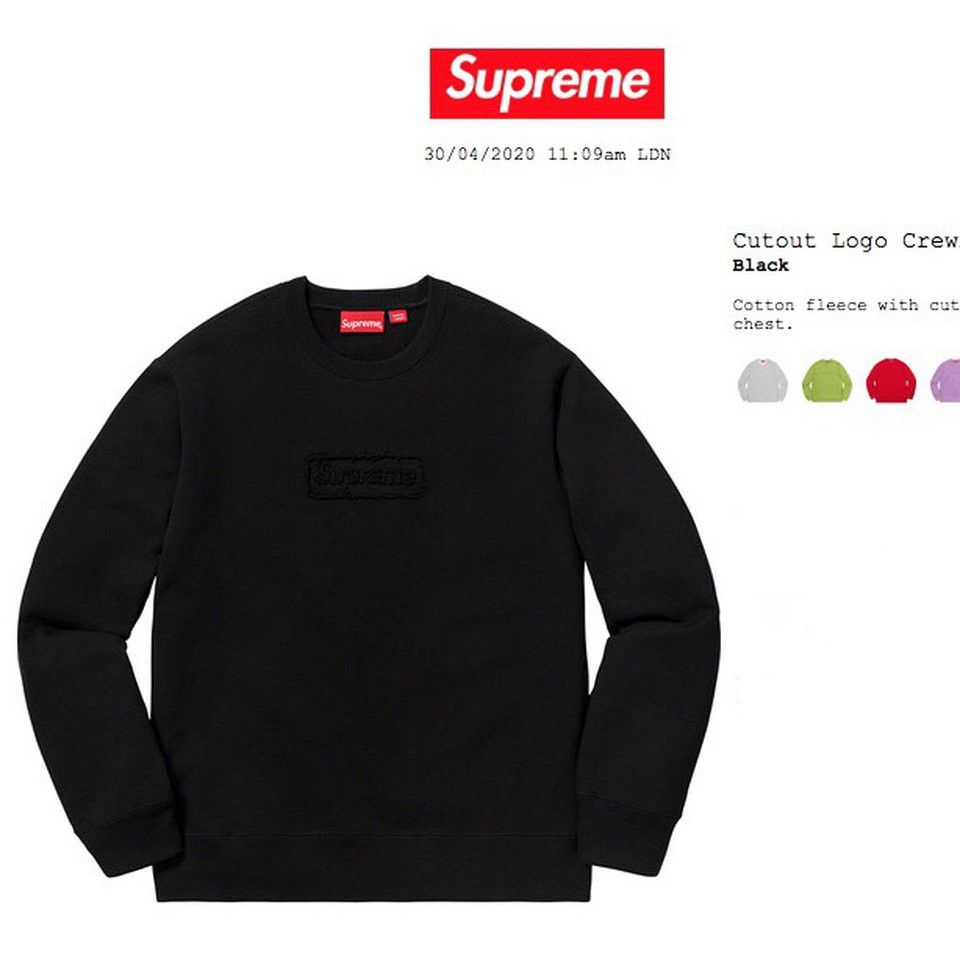 Mサイズ Supreme Cutout Logo Crewneck