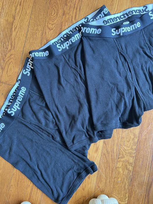 Supreme Supreme hanes black boxer brief underwear Medium 3 pack