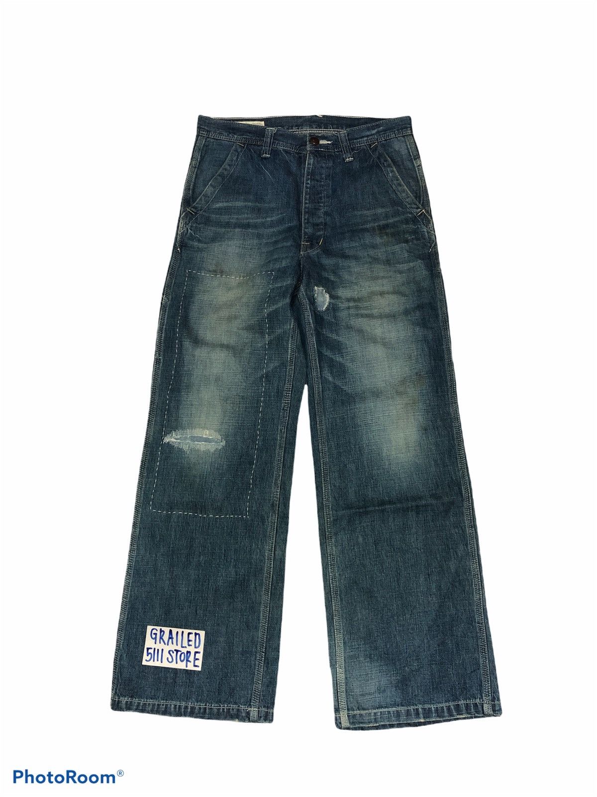 Hypebeast BAGGY⚡️⚡️MEAU CARPENTER DISTRESSED PATCHES DENIM Size US 31 - 1 Thumbnail